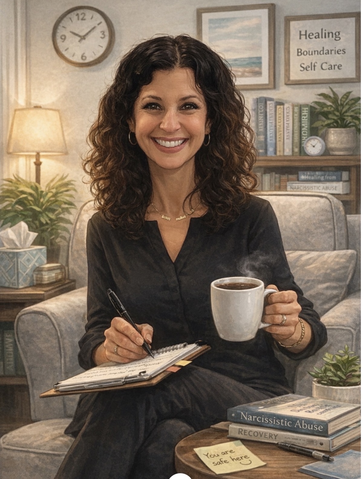 Jami Saperstein, Licensed Mental Health Counselor, in her office