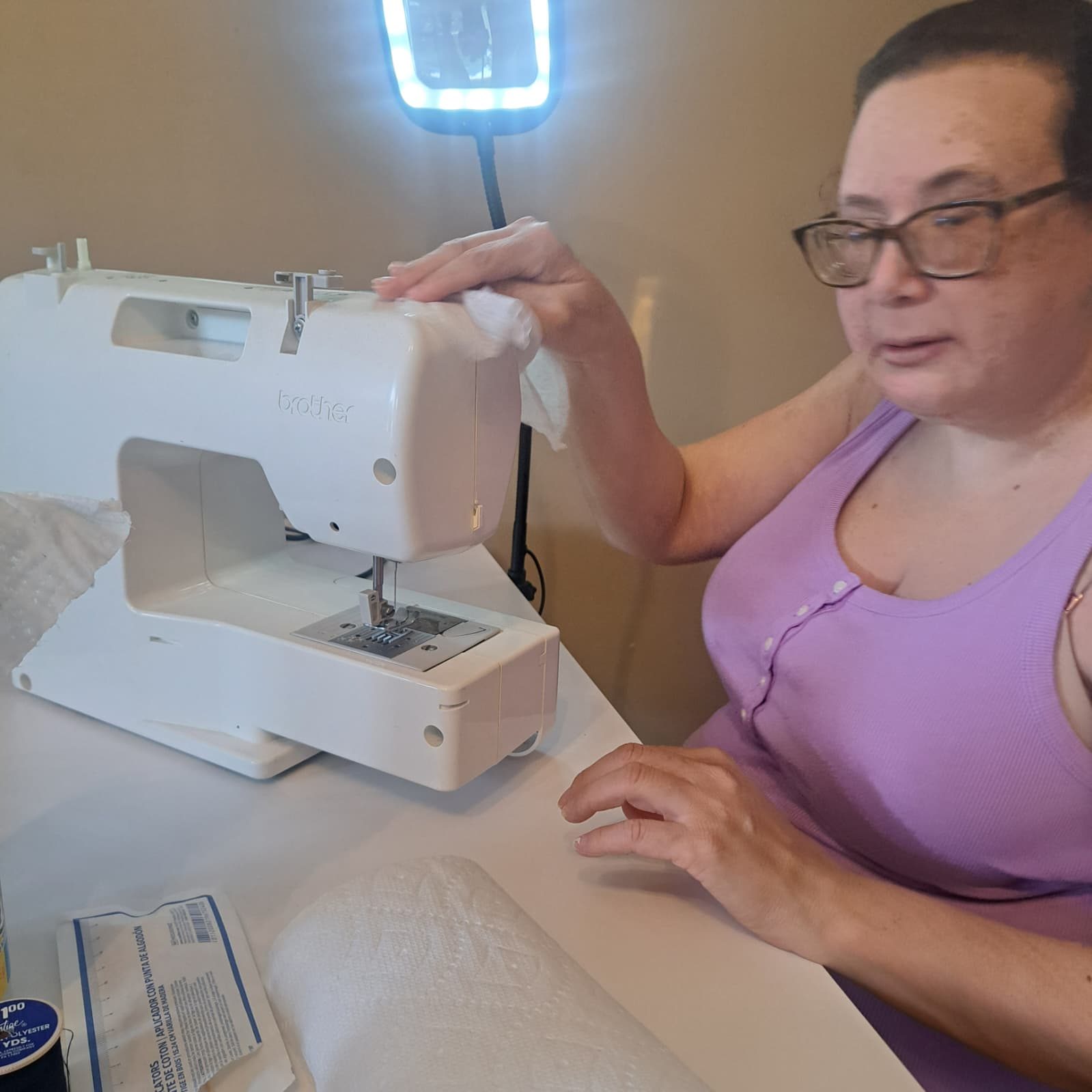Learning the sewing machine at PYAJ Sewing Studio