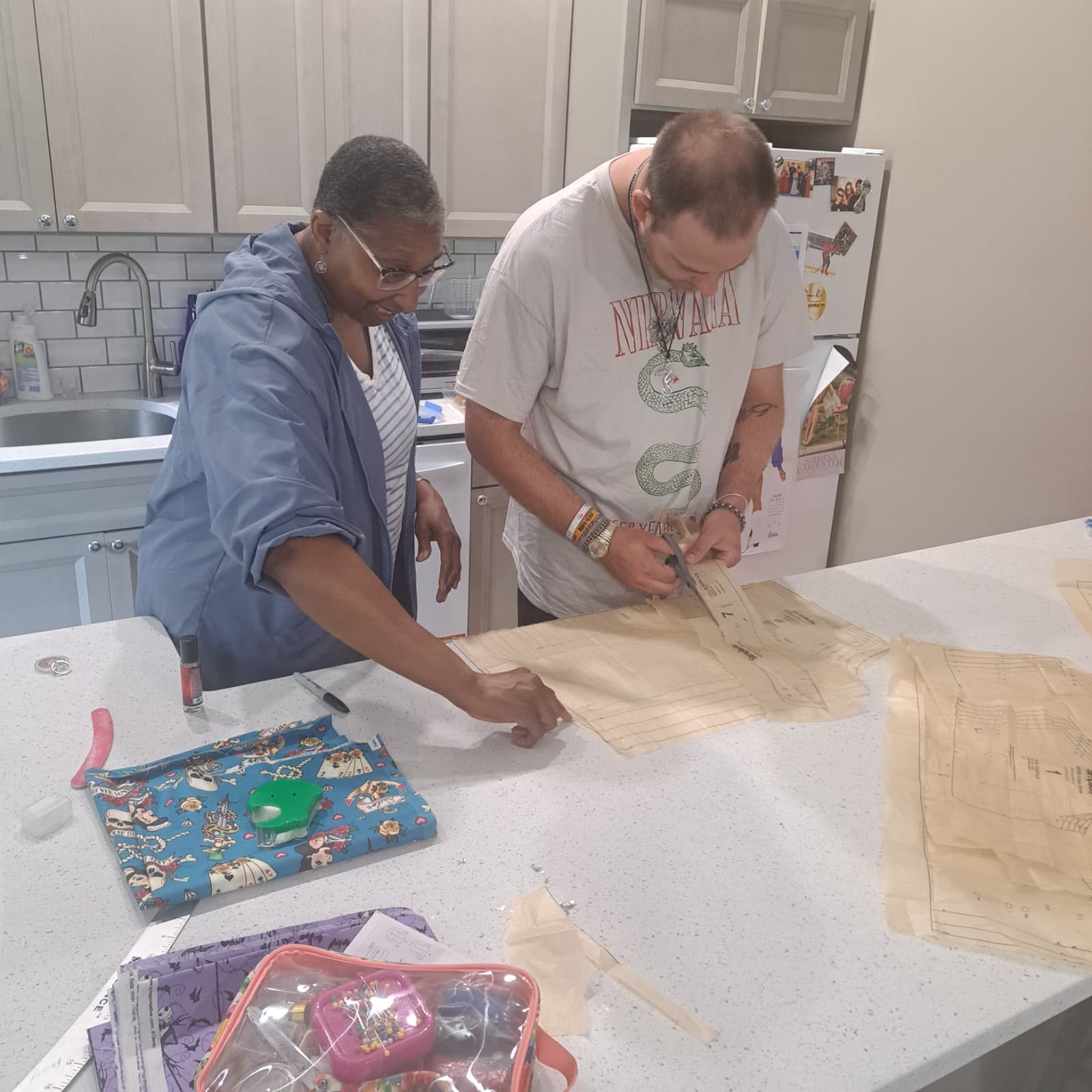 Pattern work together at PYAJ Sewing Studio