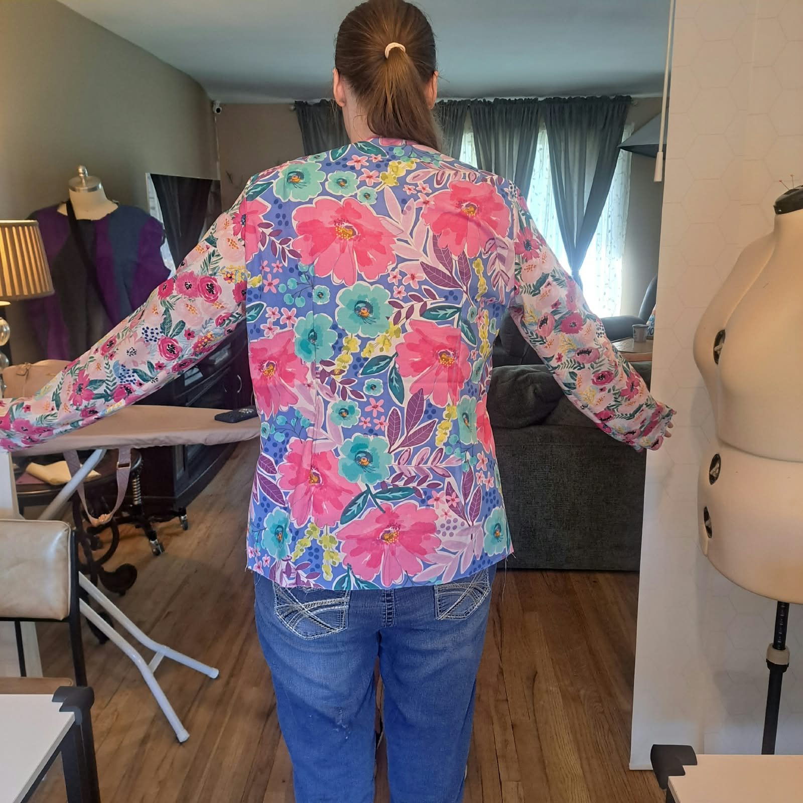 A floral jacket at PYAJ Sewing Studio
