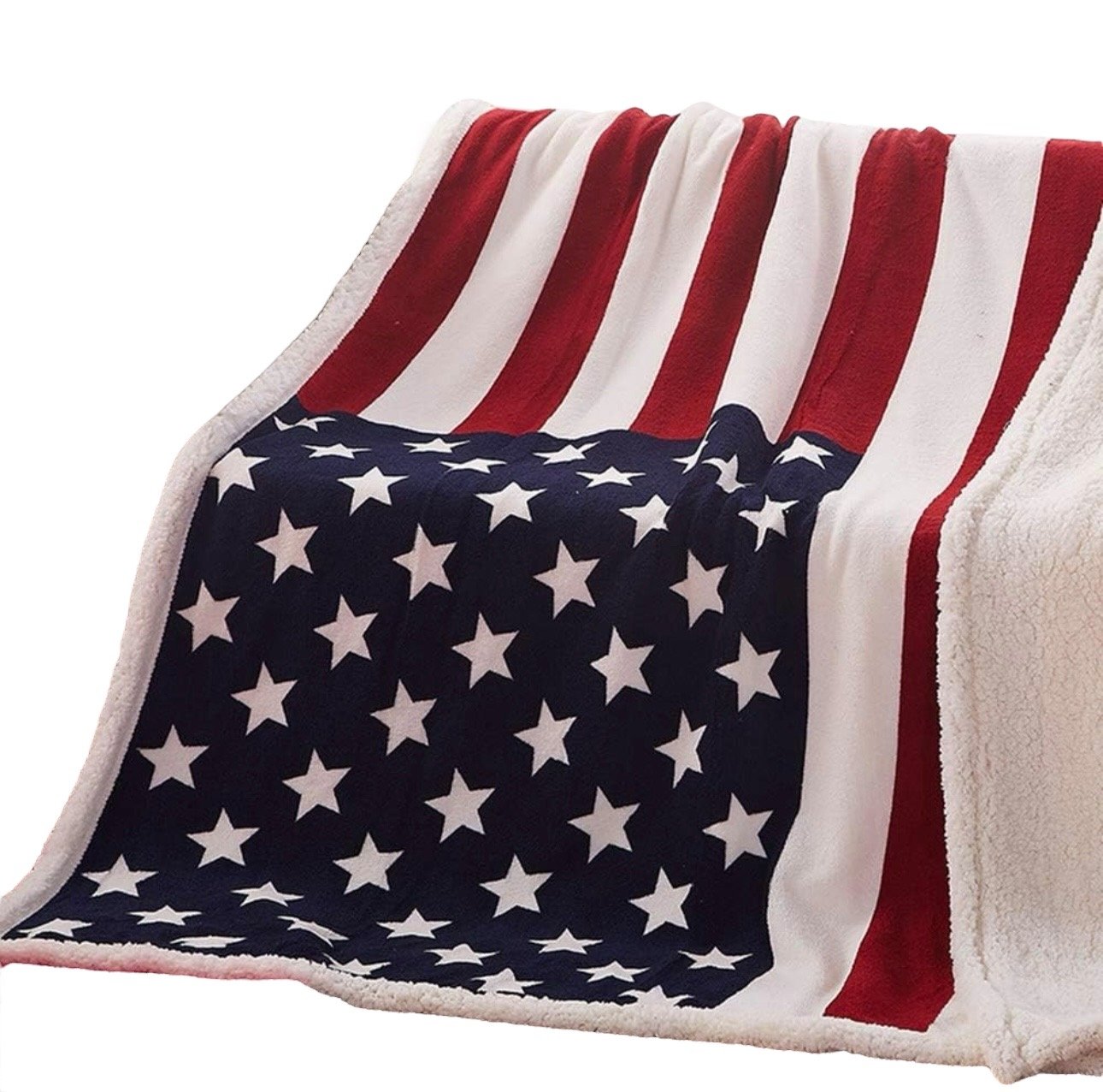AD “Cozy” Patriotic American Flag Flannel Blanket