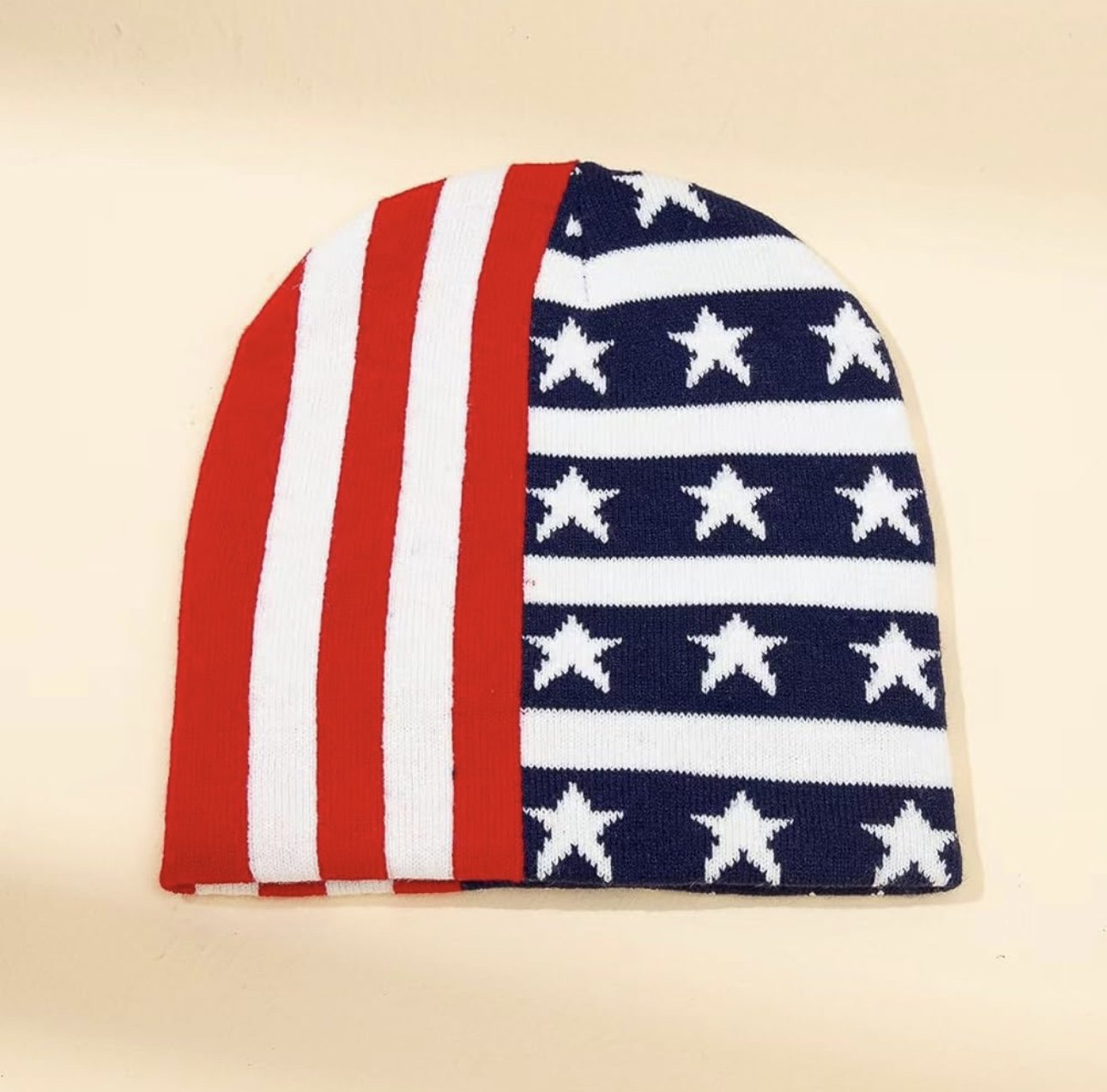 AD Winter Hat American Flag Knit Beanie Fun USA Hat
