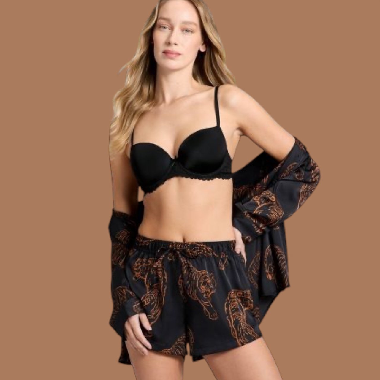 Auden™ Women’s “The Daydream” Lace Push-Up Demi Bra – Black 36 D