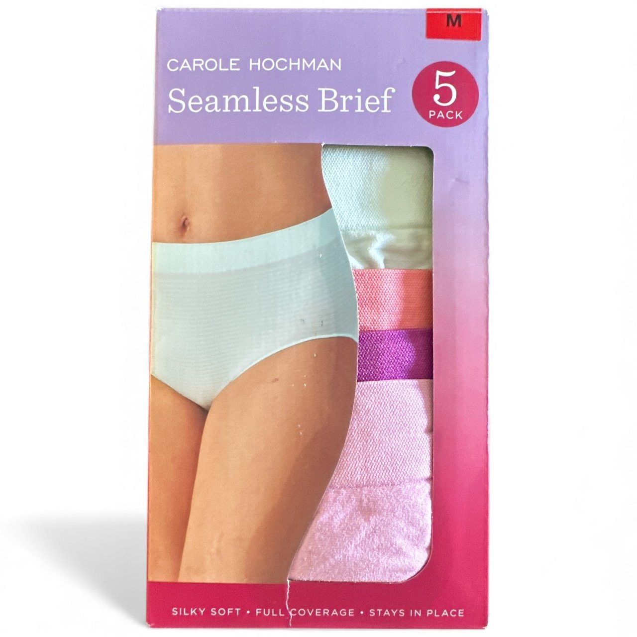 Carole Hochman 5Pk Seamless Brief Pink Multi M
