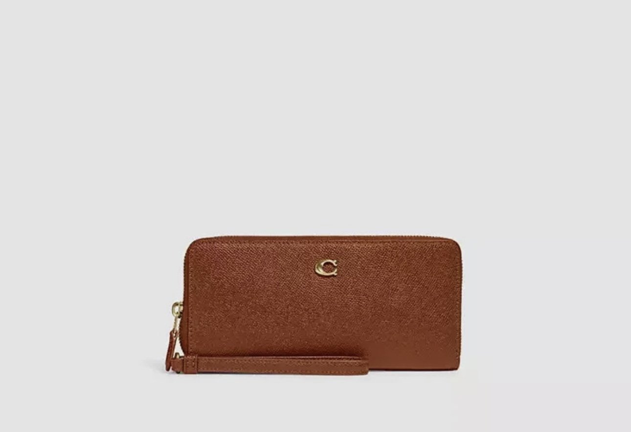 Coach C7184 Continental Wallet Crossgrain Leather 1941 Saddle