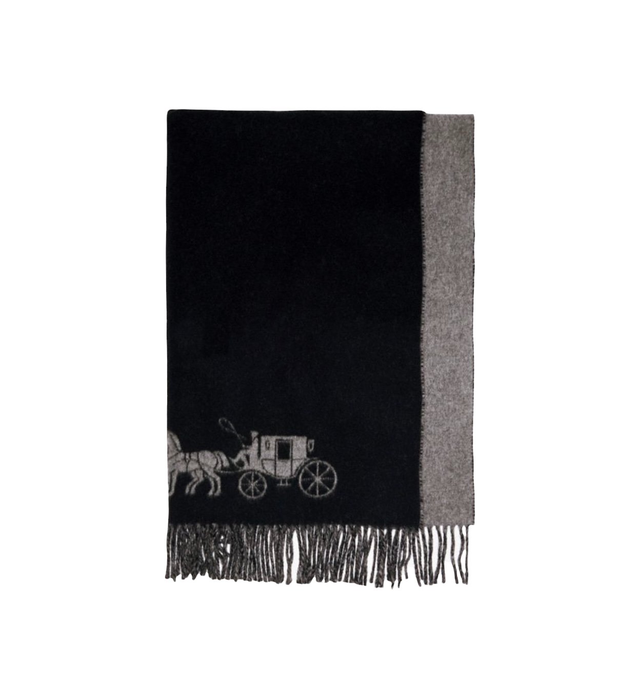 Coach Horse And Carriage Double Face Oversized Muffler