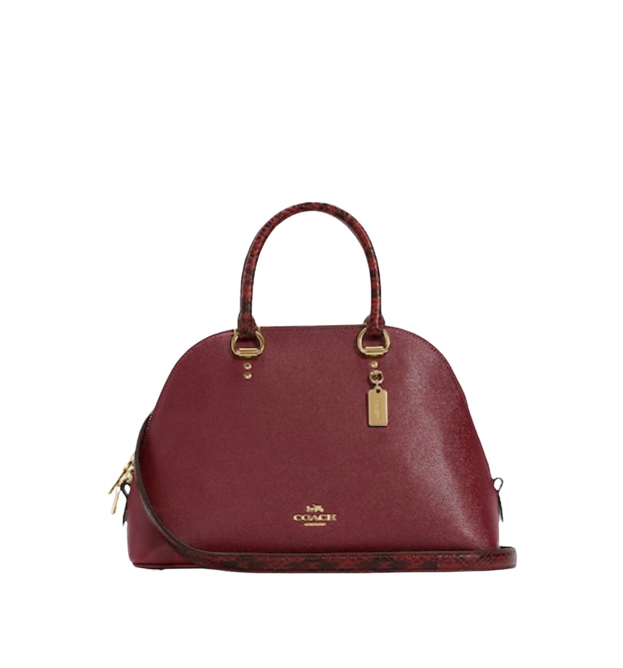 Coach Katy Satchel Gold Cherry