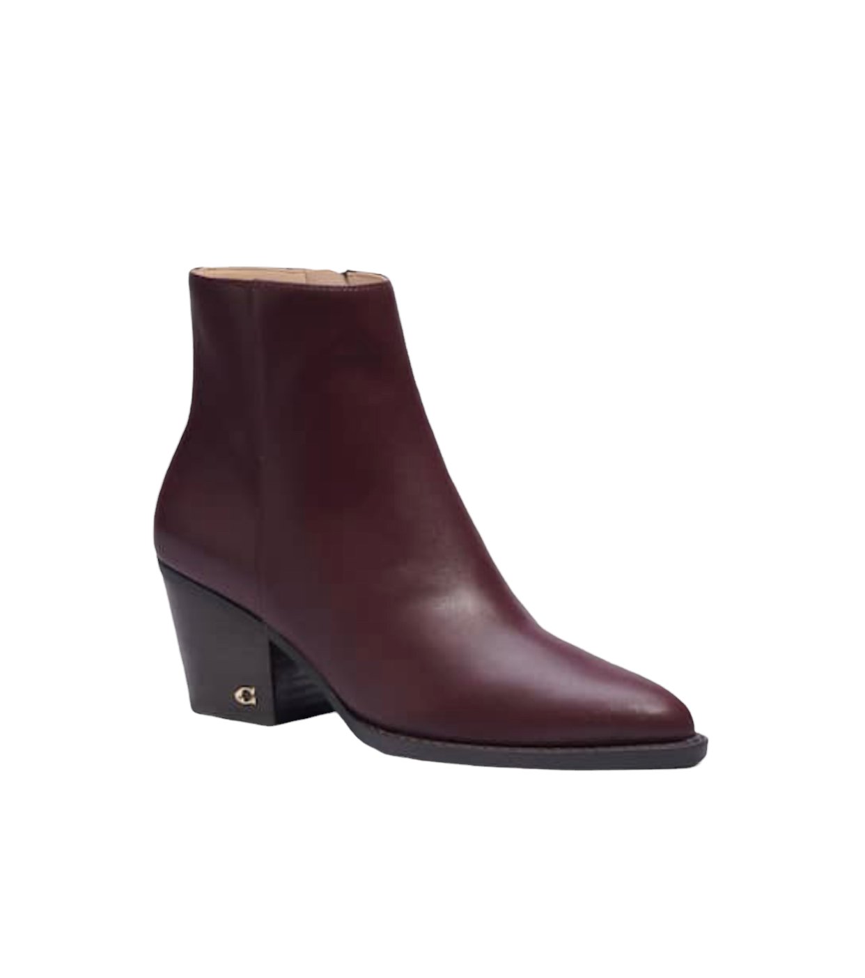 Coach Pacey Leather Bootie. Dark Cranberry. Size 8.5 B