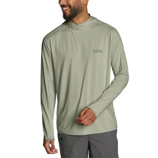 Eddie Bauer Men’s Performance Solarfoil Hoodie UPF 50+, Green M