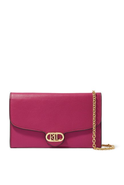 Lauren Ralph Lauren Adair Leather Cross-Body Bag Fuschia