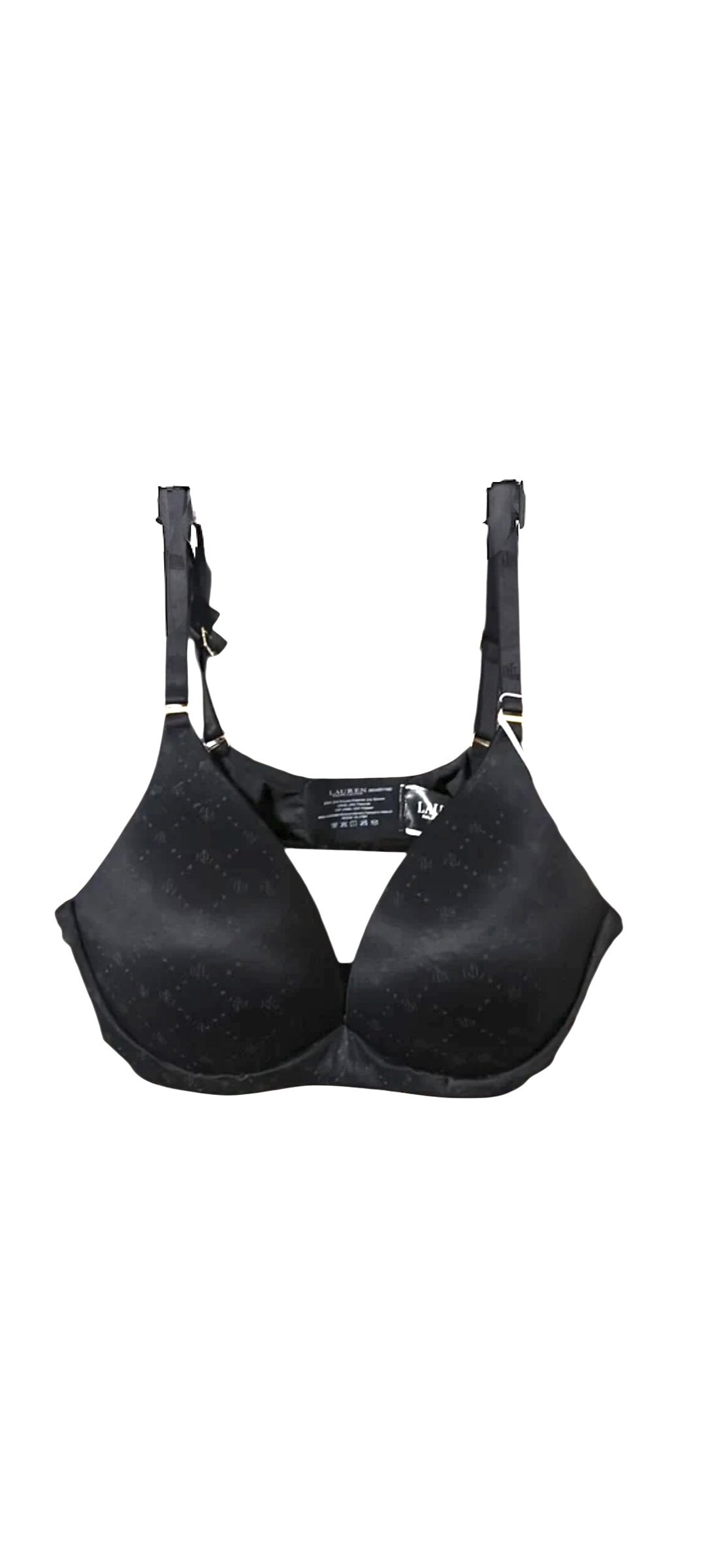 Lauren Ralph Lauren Comfort Collection Logo Full Coverage T-Shirt Bra Bk 34D