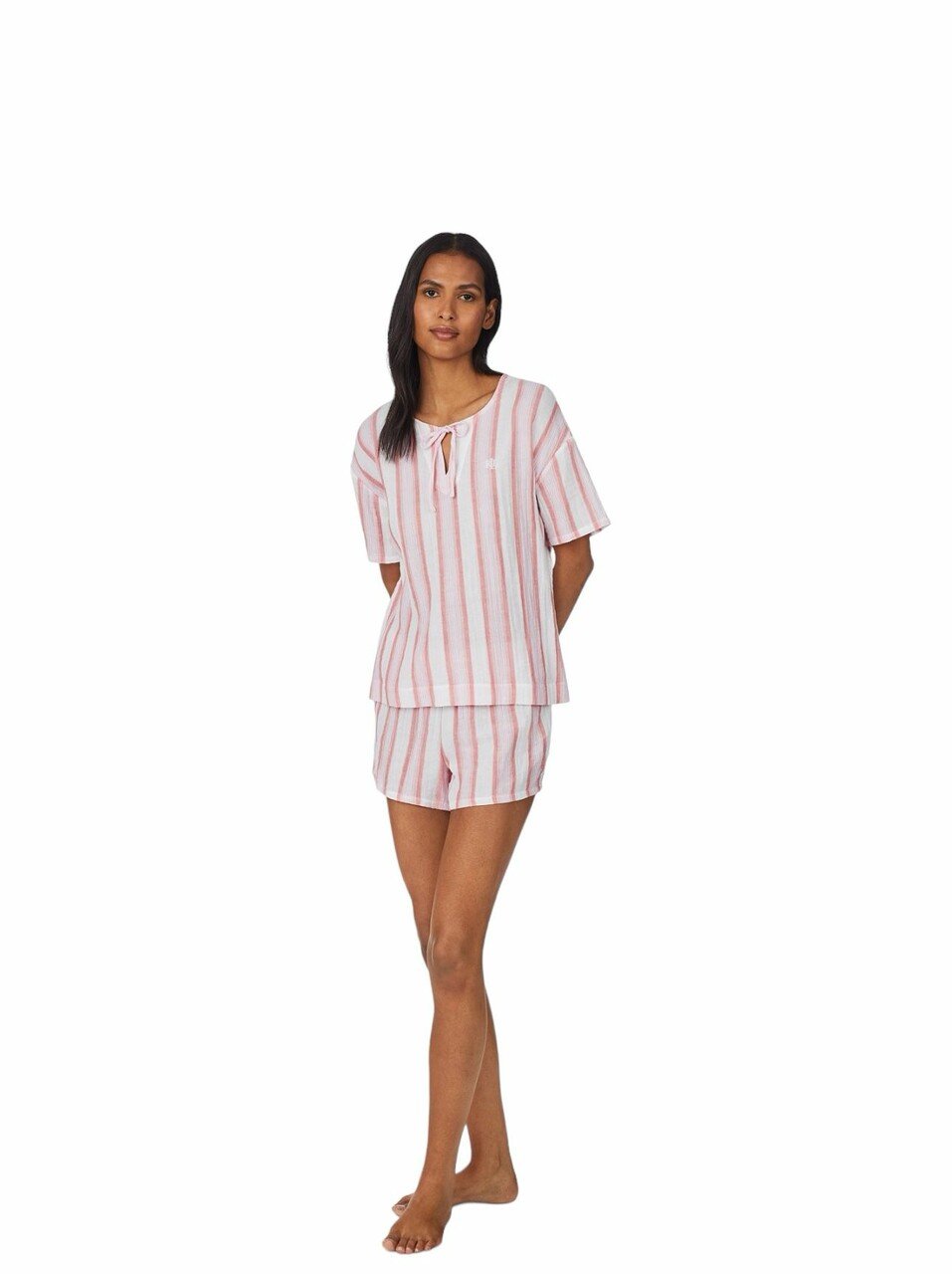 LAUREN RALPH LAUREN Women’s 2-Pc. Cotton Boxer Pijamas Set XL