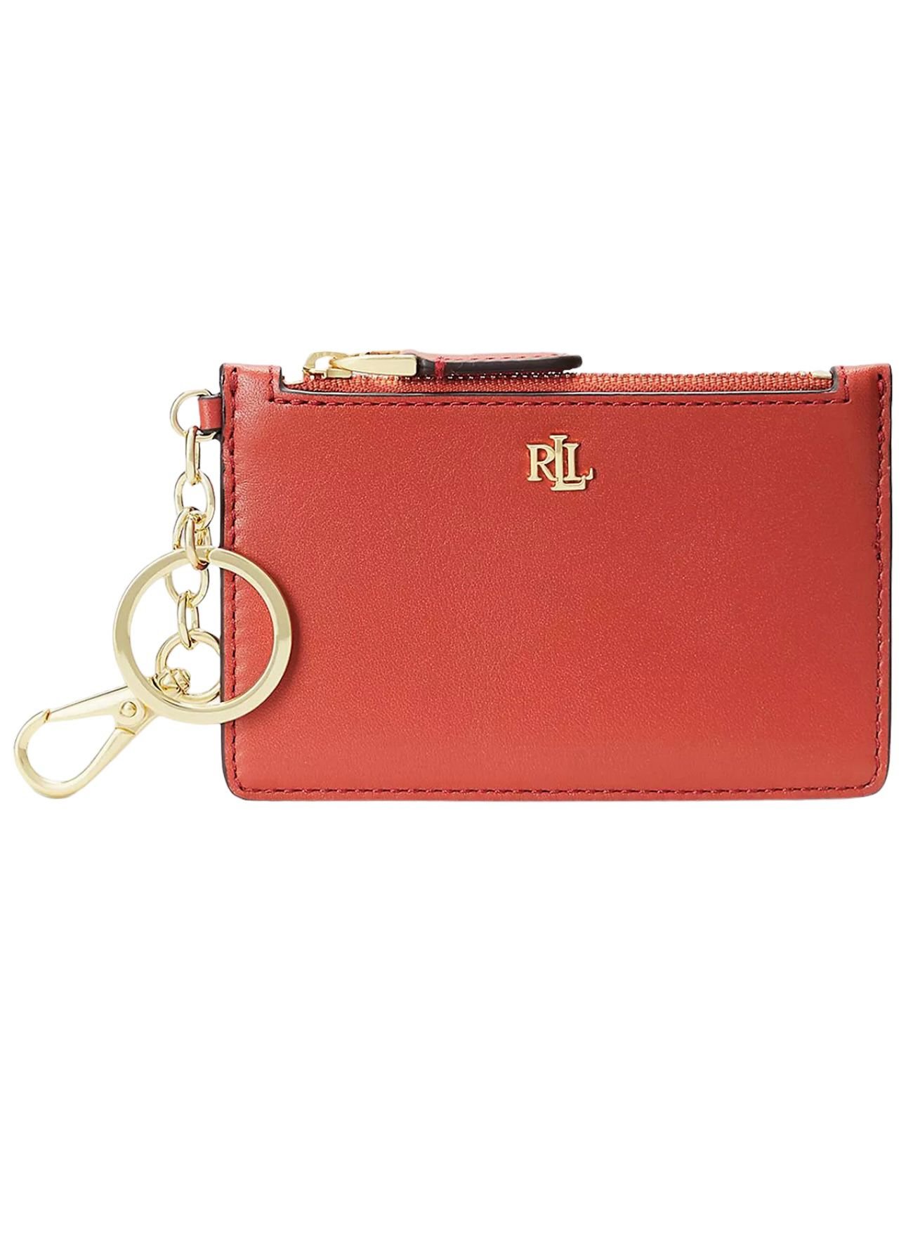 Lauren Ralph Lauren Women’s Full-Grain Leather Key-Ring Small Zip Card Case
