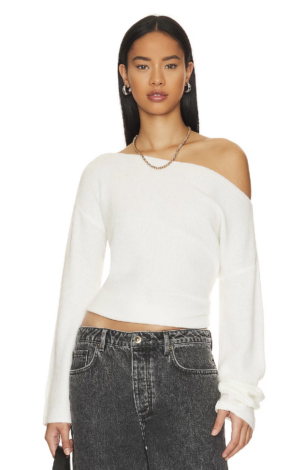 Lovers & Friends ALAYAH Off Shoulder Sweater White S