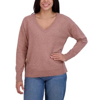 Lucky Brand Women’s V-Neck Sweater Natural Multi Pink M