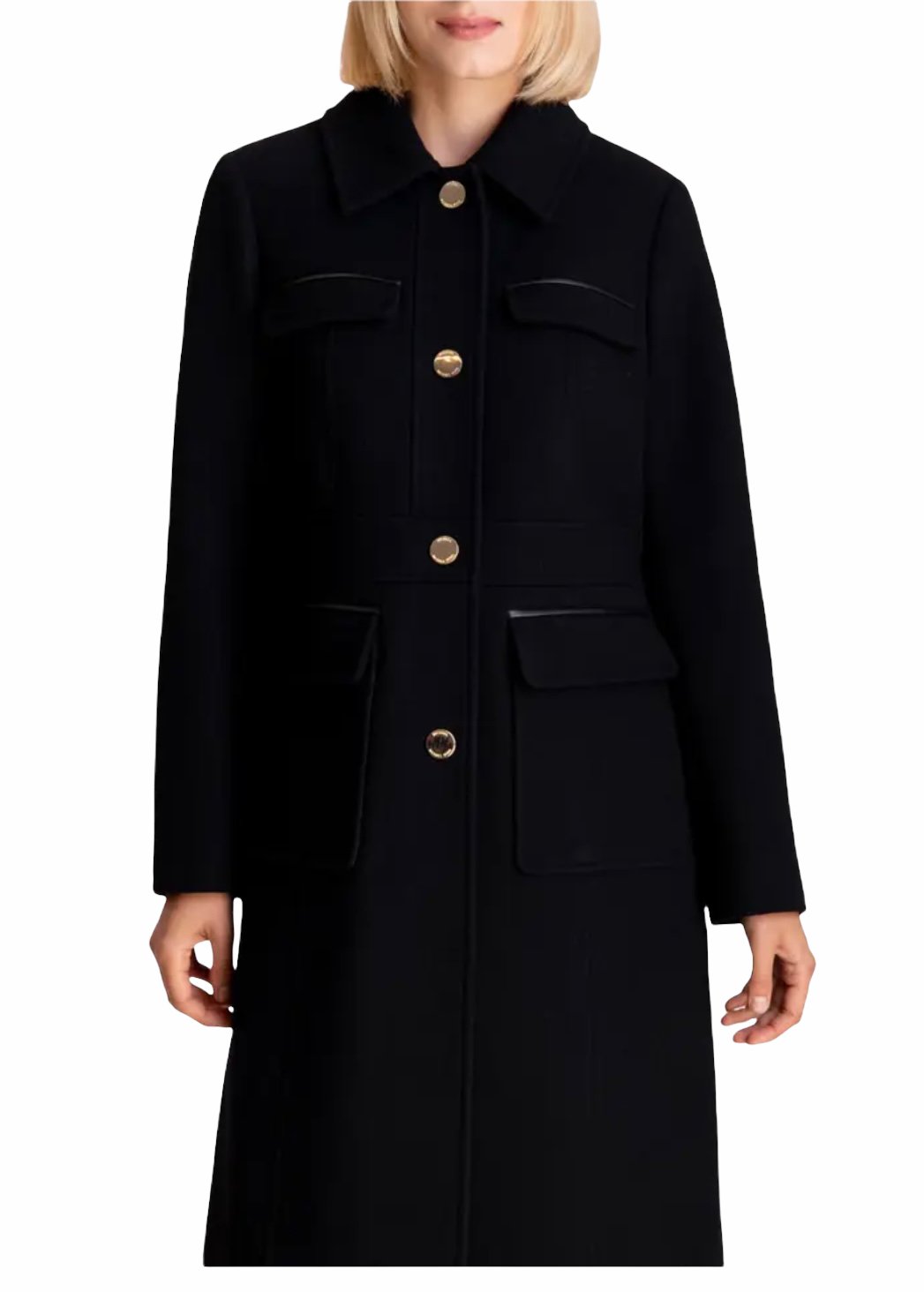 Michael Kors Wool Blend Peacoat Black