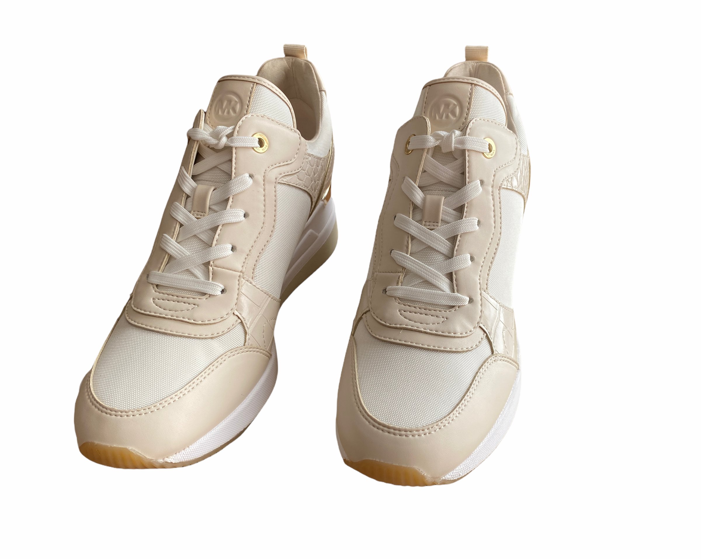MK Crista Canvas & Crocodile Embossed Trainer. 9.5M