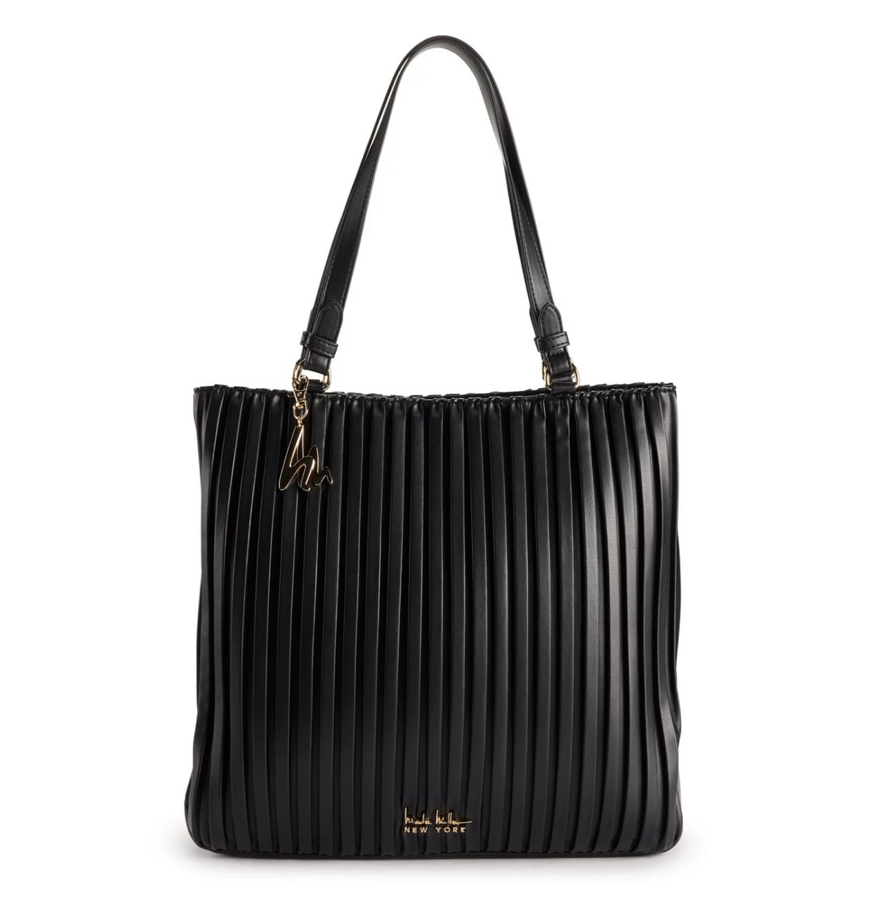 Nicole Miller Pleated Tote Bag Black