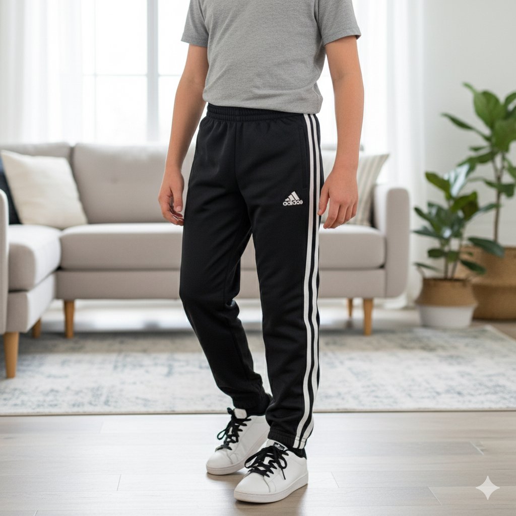 NWT Adidas ESSENTIAL 3-STRIPE Track Pants Black/White S(8)