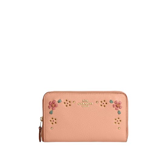 NWT Coach Medium ID Wallet With Floral Whipstitch