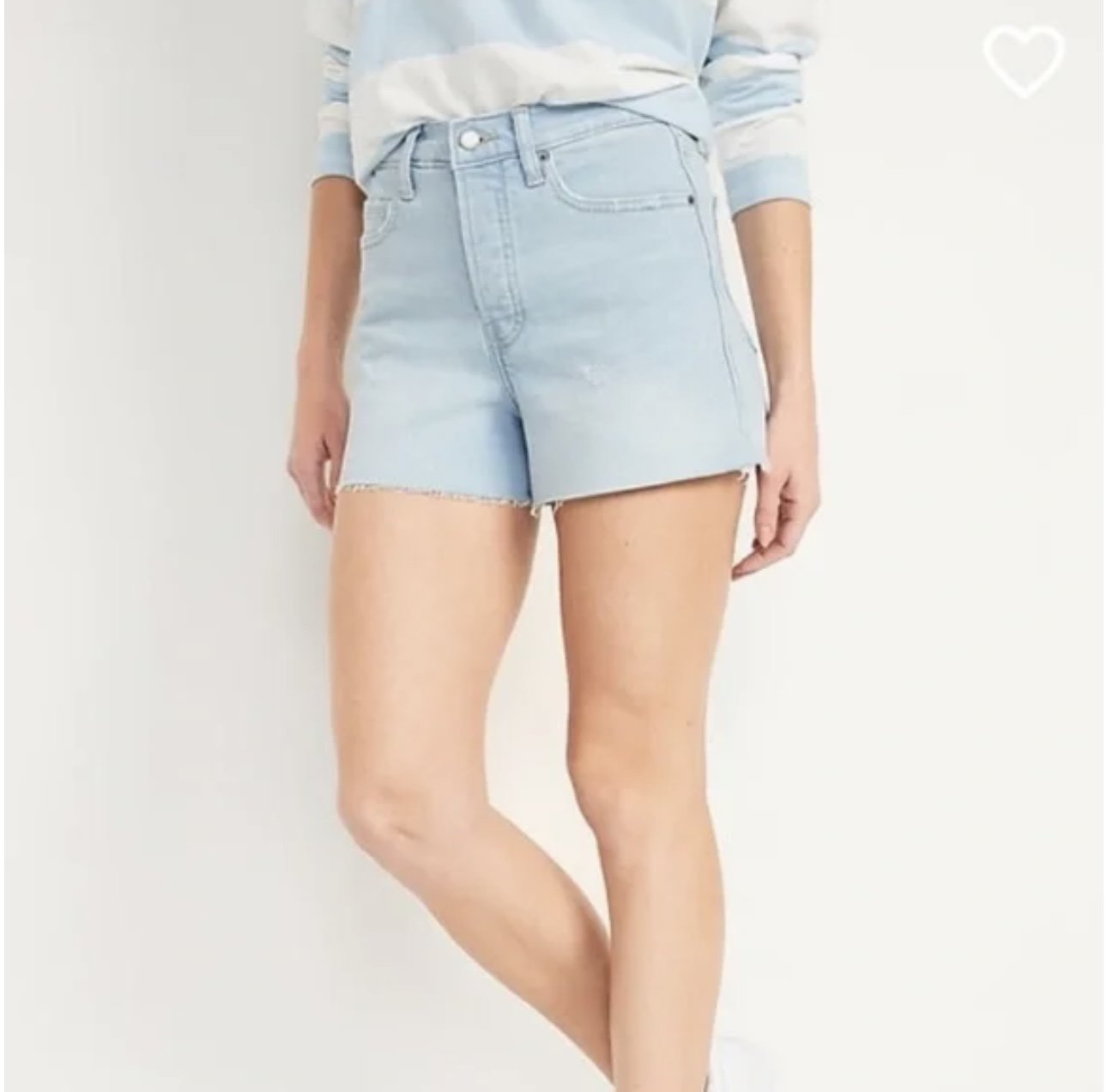OLD NAVY Higher High Rise Sky-Hi A-Line 3” Inseam Lt Blue/ Lt Wash Denim 4