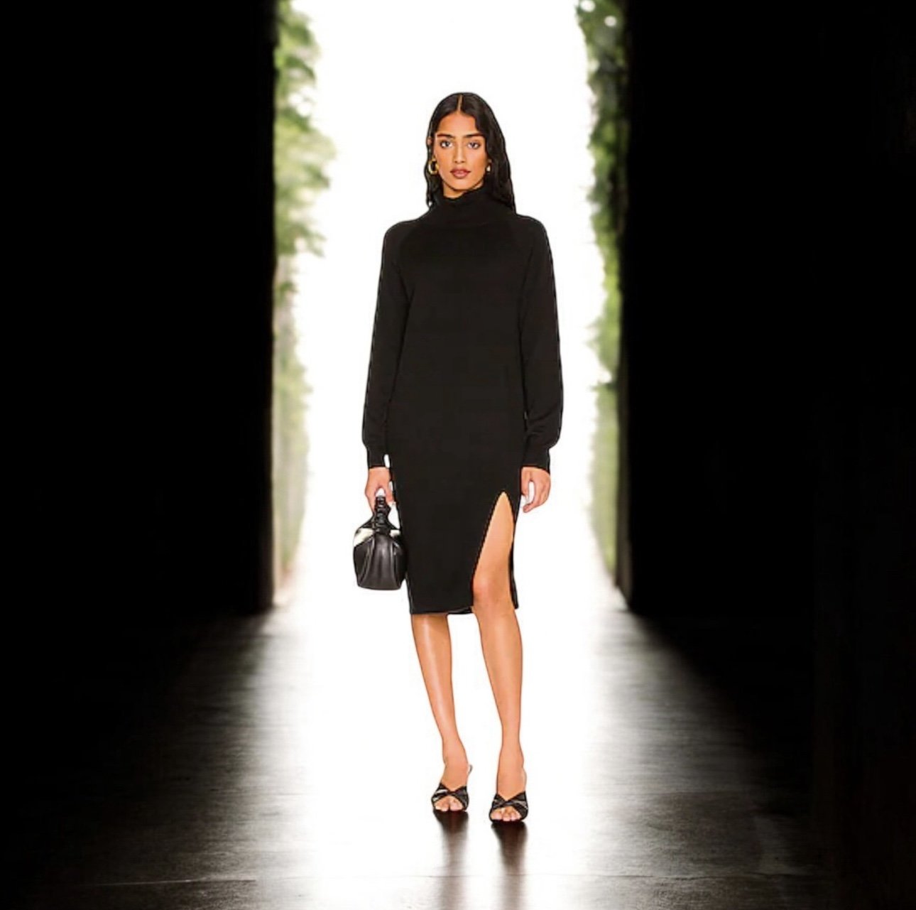 One grey day Rassi Midi Dress in Black S