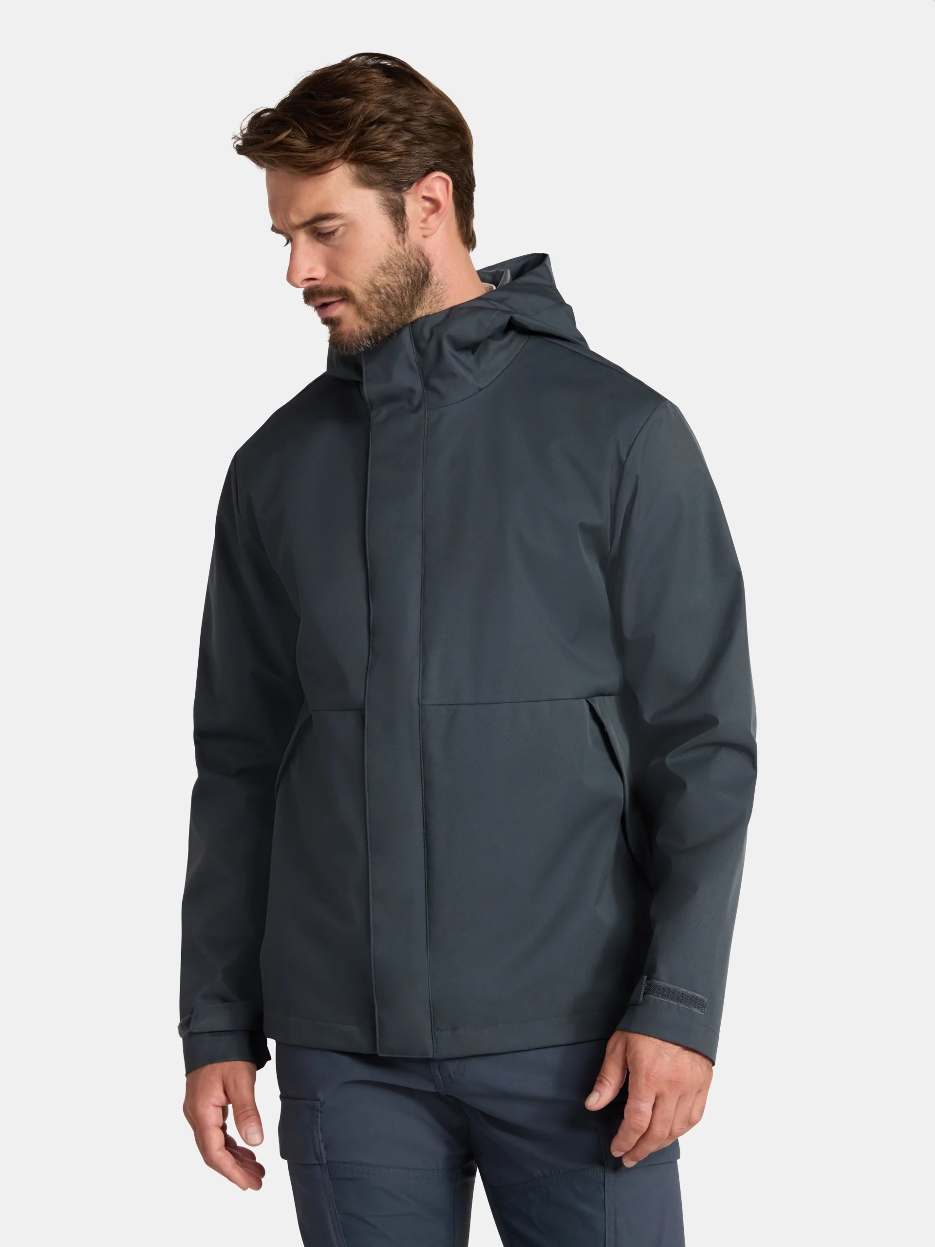 Ozark Trail Men’s Rain Jacket with Hood, Sizes XL (46-48)
