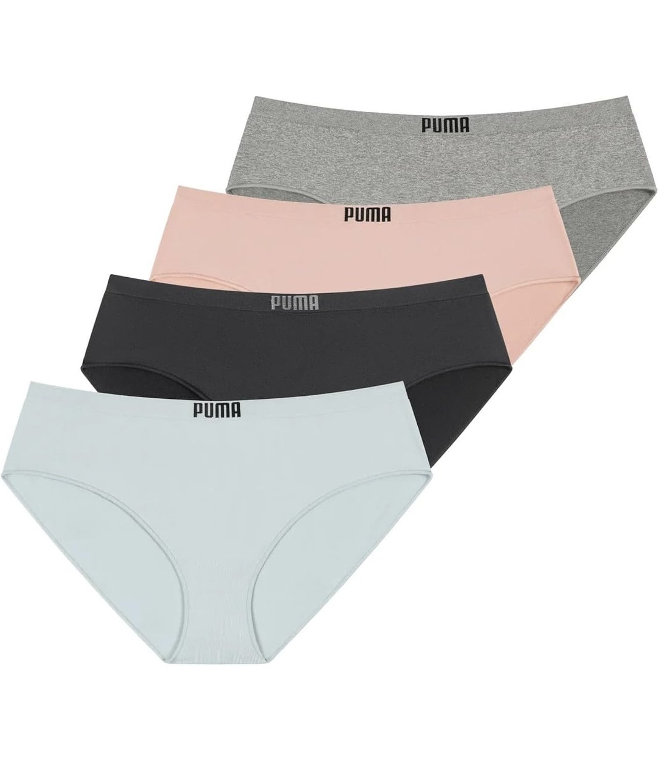 PUMA Cheeky Underwear – Lightweight Seamless Bikini Underwear 4 Pack S