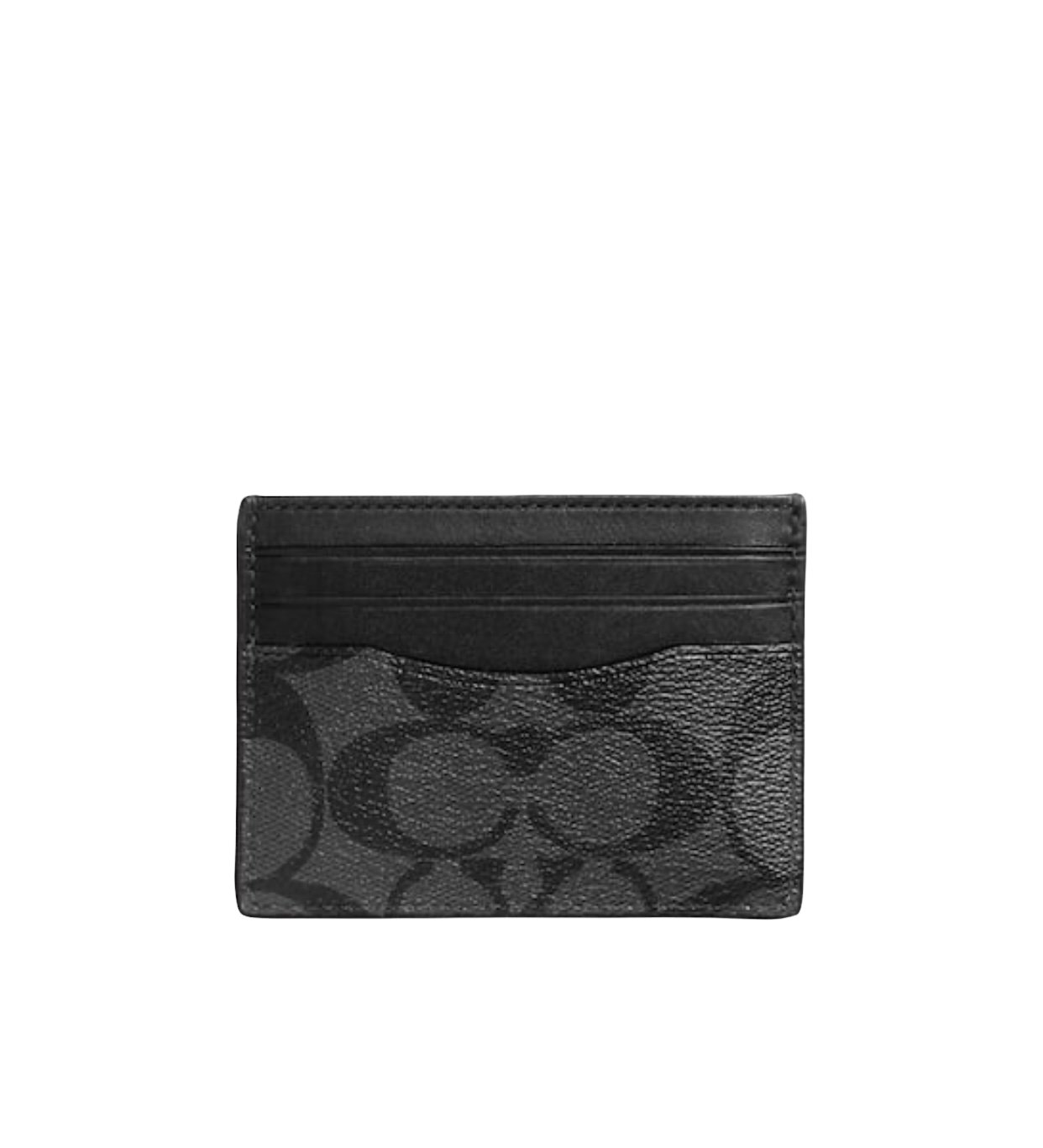 Slim Id Card Case In Signature Canvas Charcoal