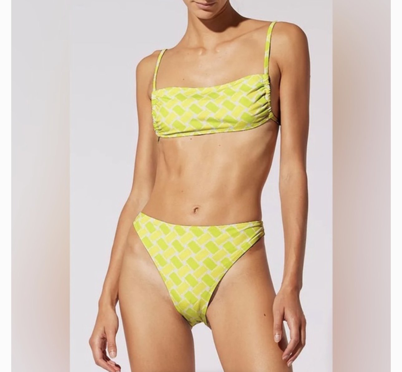 Solid & Striped Yellow & Green The Tasha Pineapple Tile Bikini Set XS