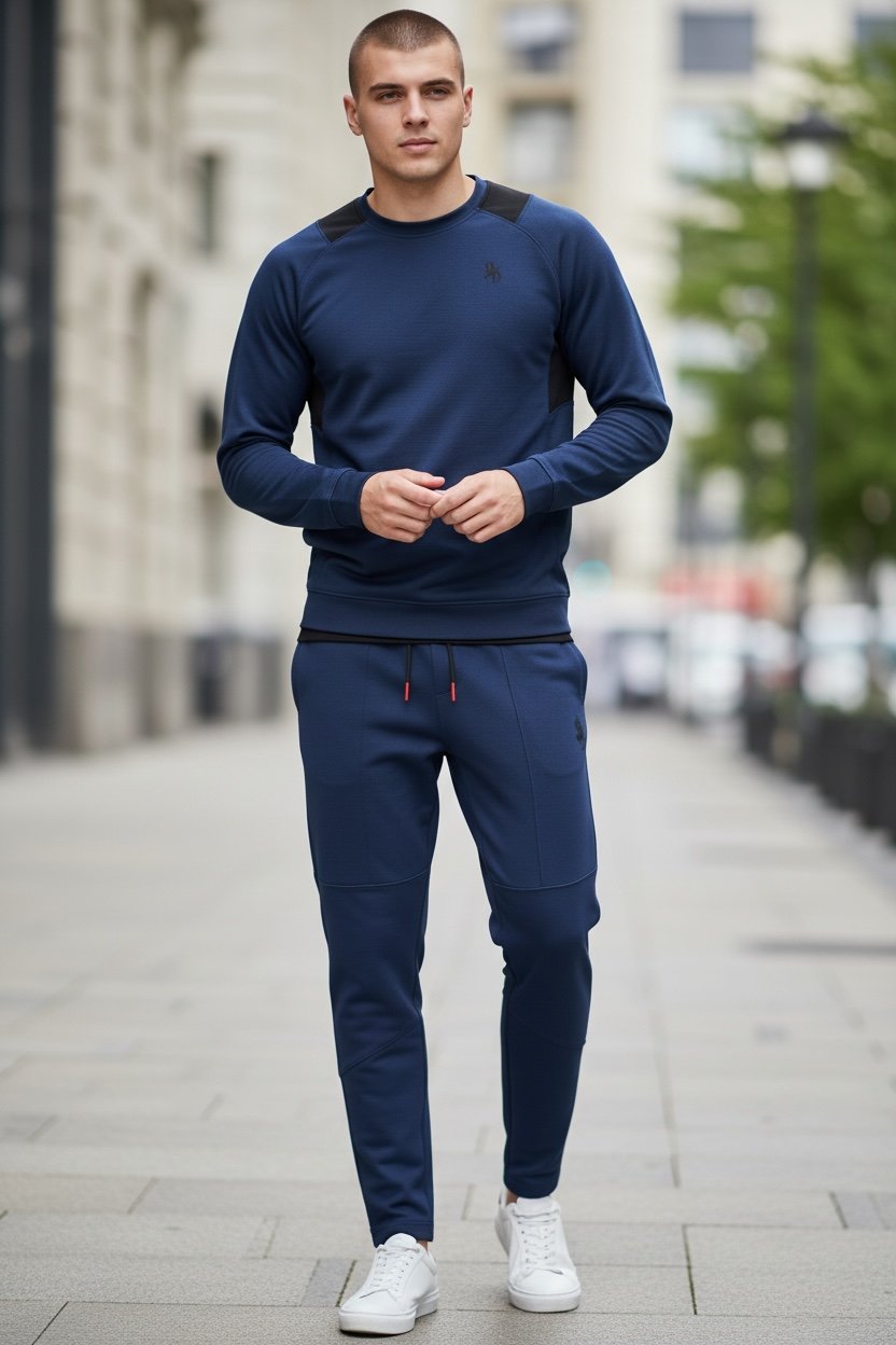 Spyder Active Men’s Set: Long Sleeve Shirt & Performance Jogger Blue XL