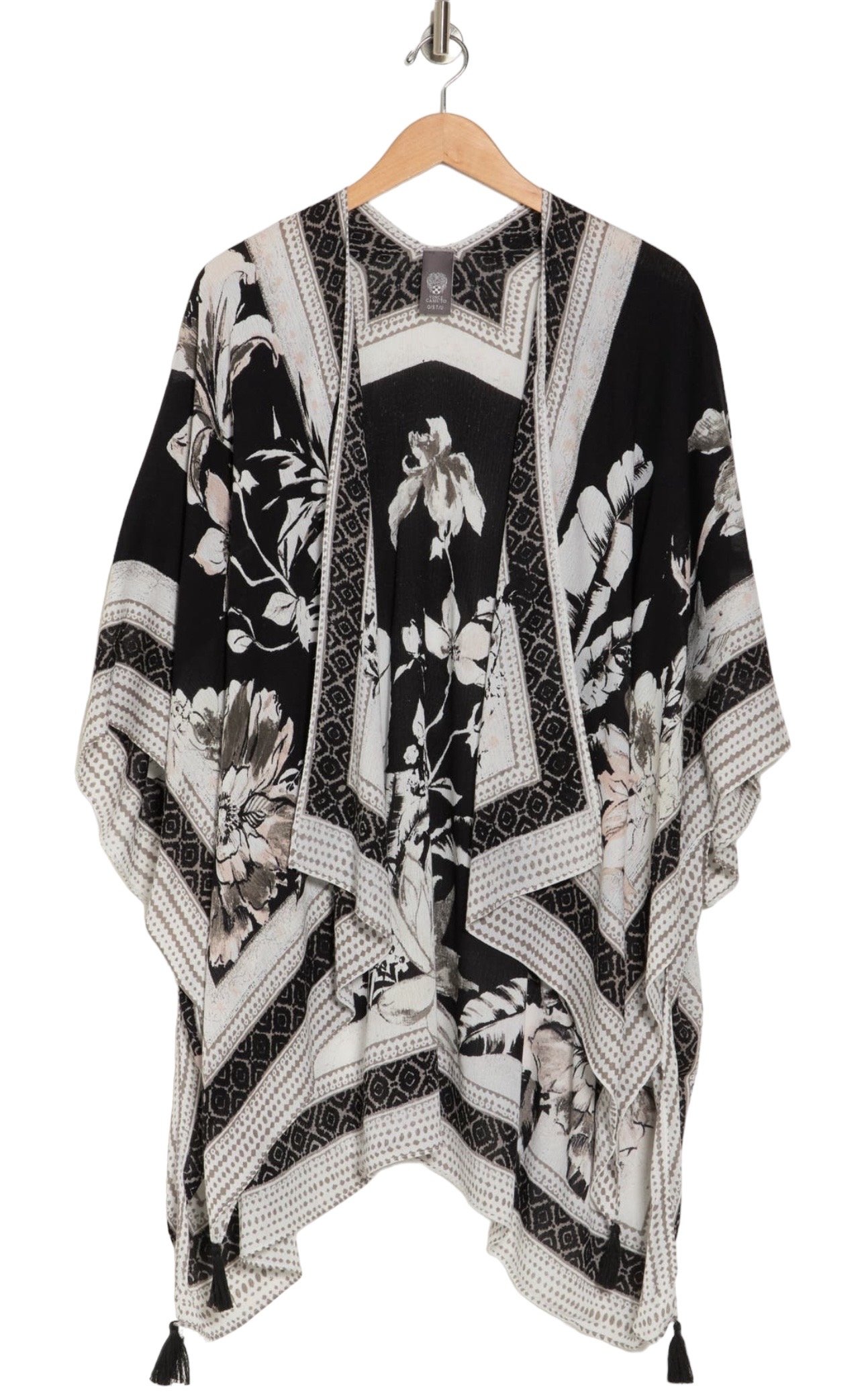 Vince Camuto Tropical Bloom Ruana Black Neutral