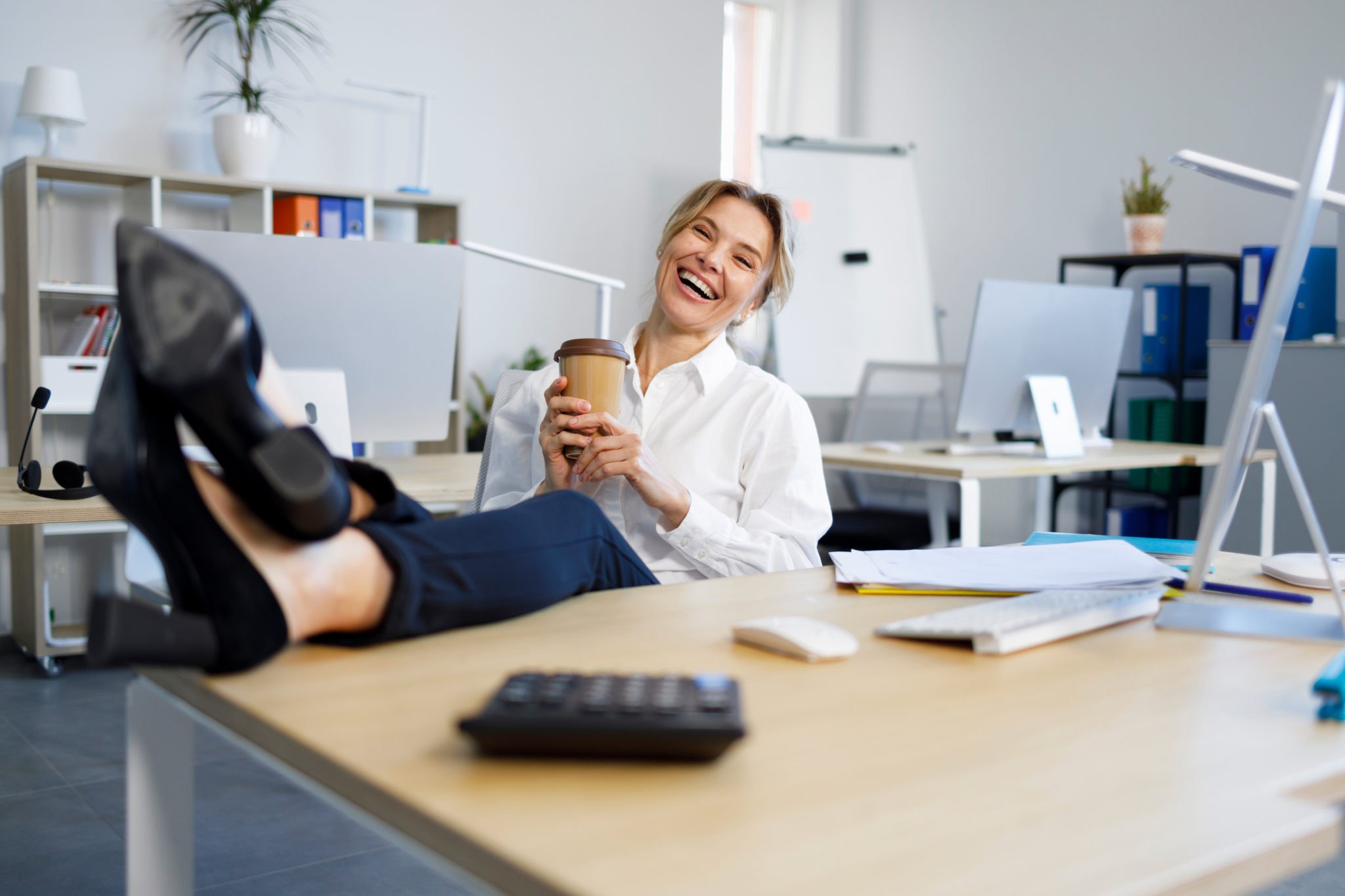 Business owner enjoying more time away from paperwork