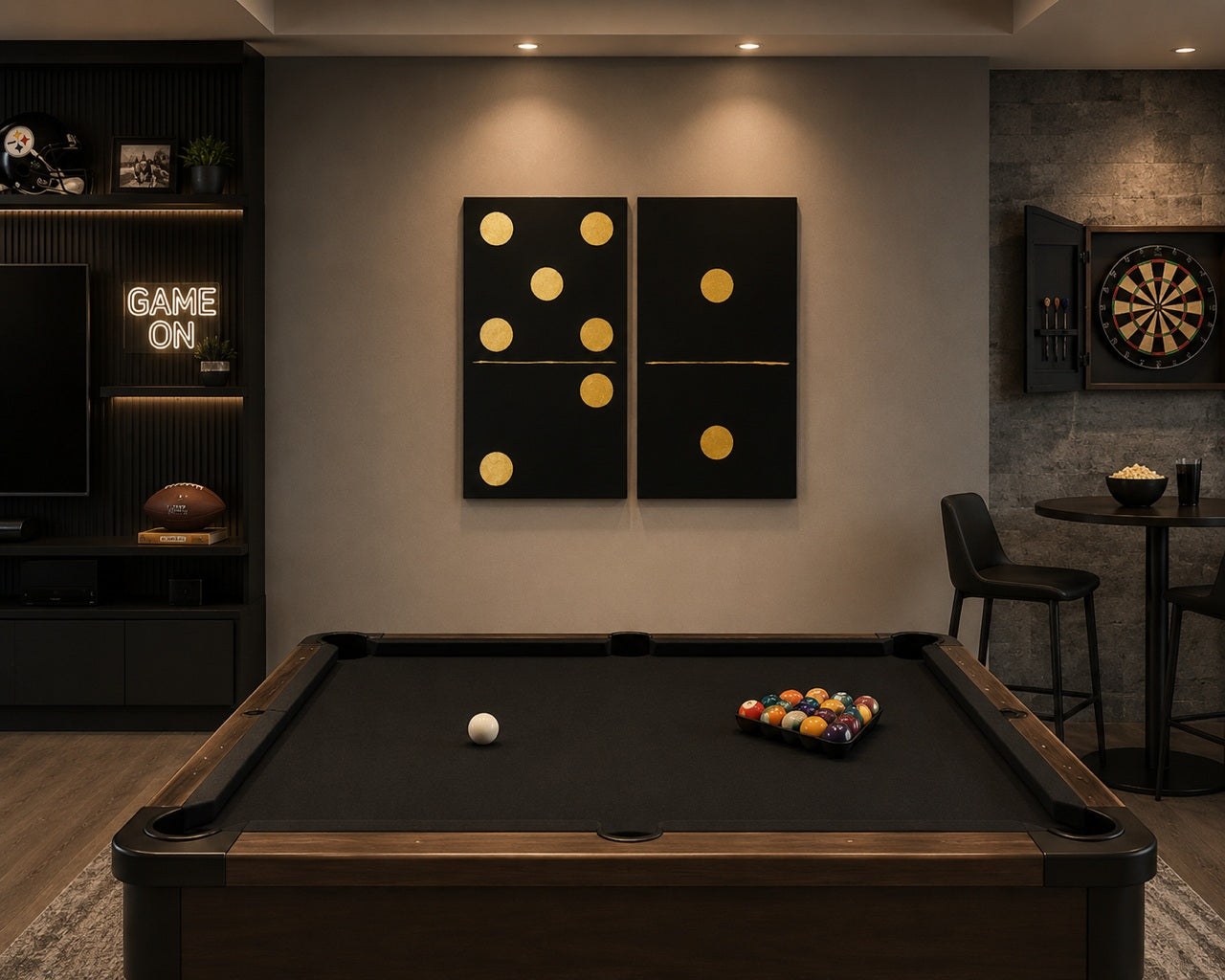 Golden Game — Black & Gold Domino Wall Art