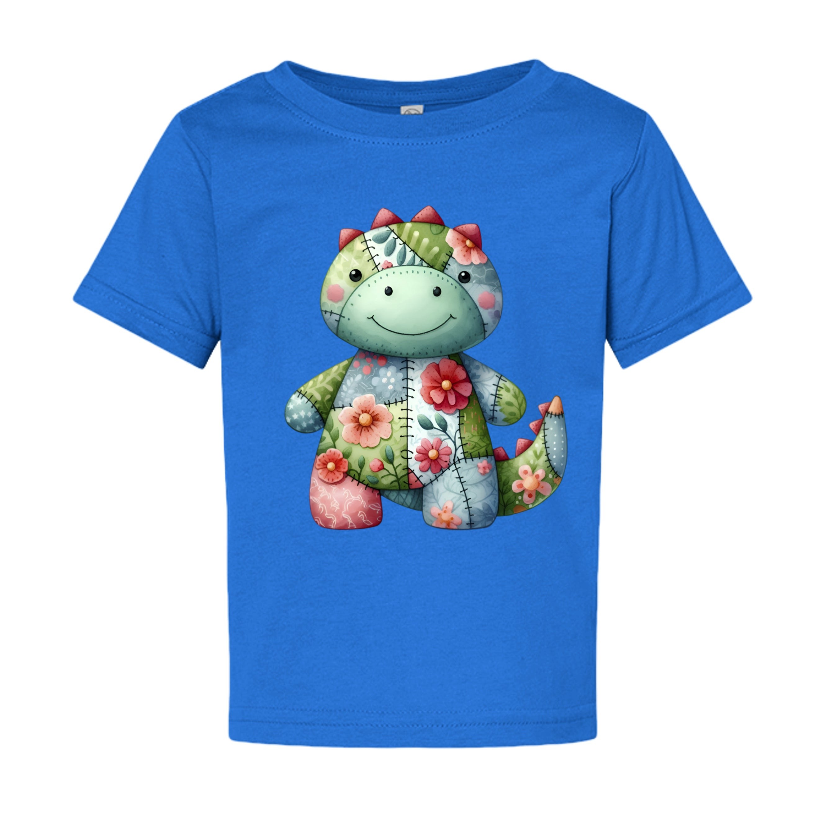 Cute Patchwork Dinosaur T-Shirt | Colorful Dino Graphic Tee | Kawaii Dinosaur Shirt | Kids & Girls Cute Animal Shirt