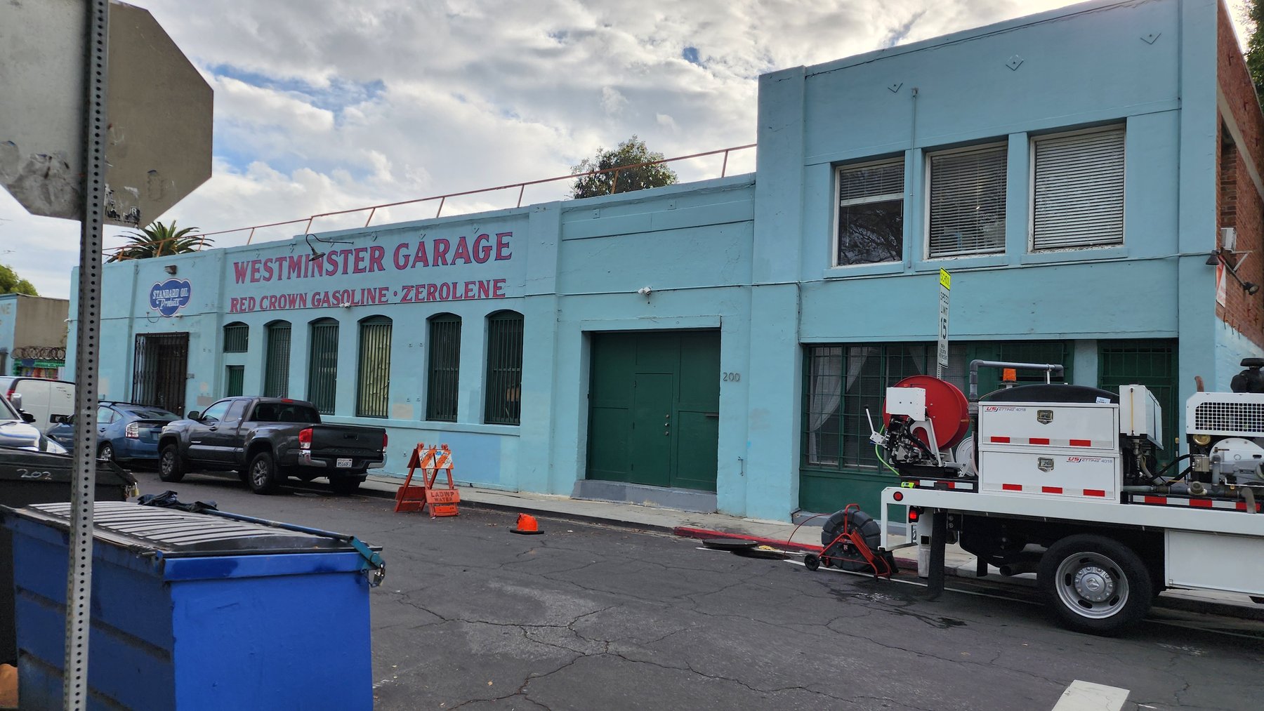 Anytime Rooter equipment at an occupied property service area