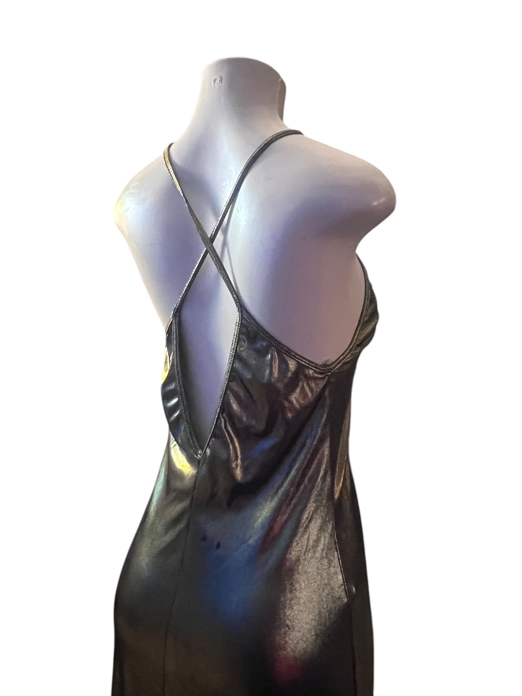 American Apparel Dark Gold Maxi Slip Dress, view 11