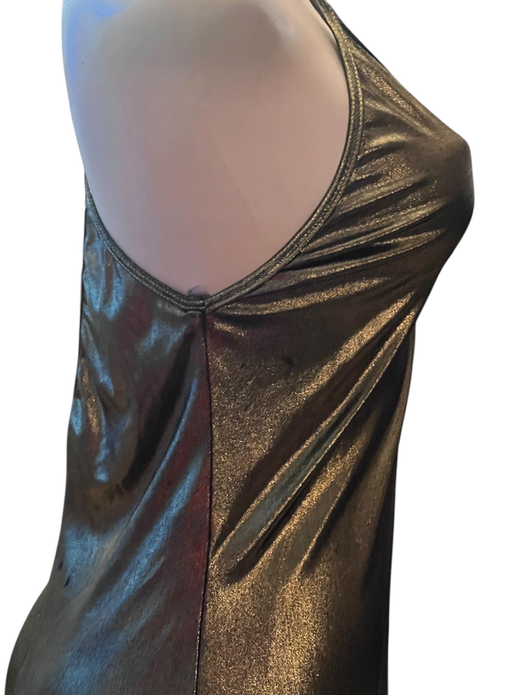 American Apparel Dark Gold Maxi Slip Dress, view 5