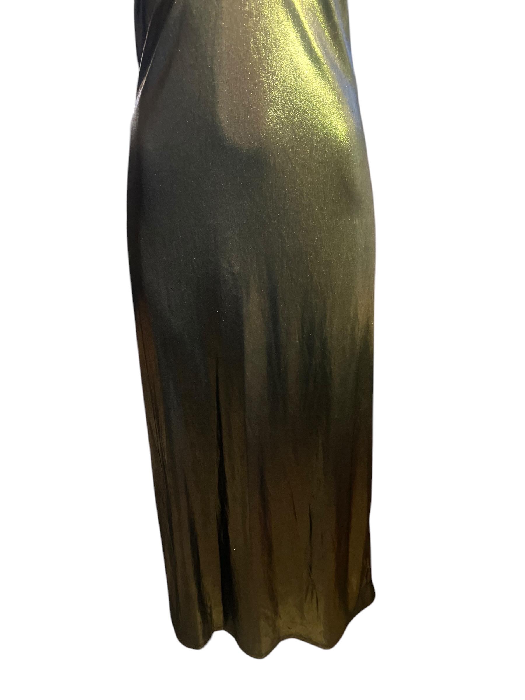 American Apparel Dark Gold Maxi Slip Dress, view 6