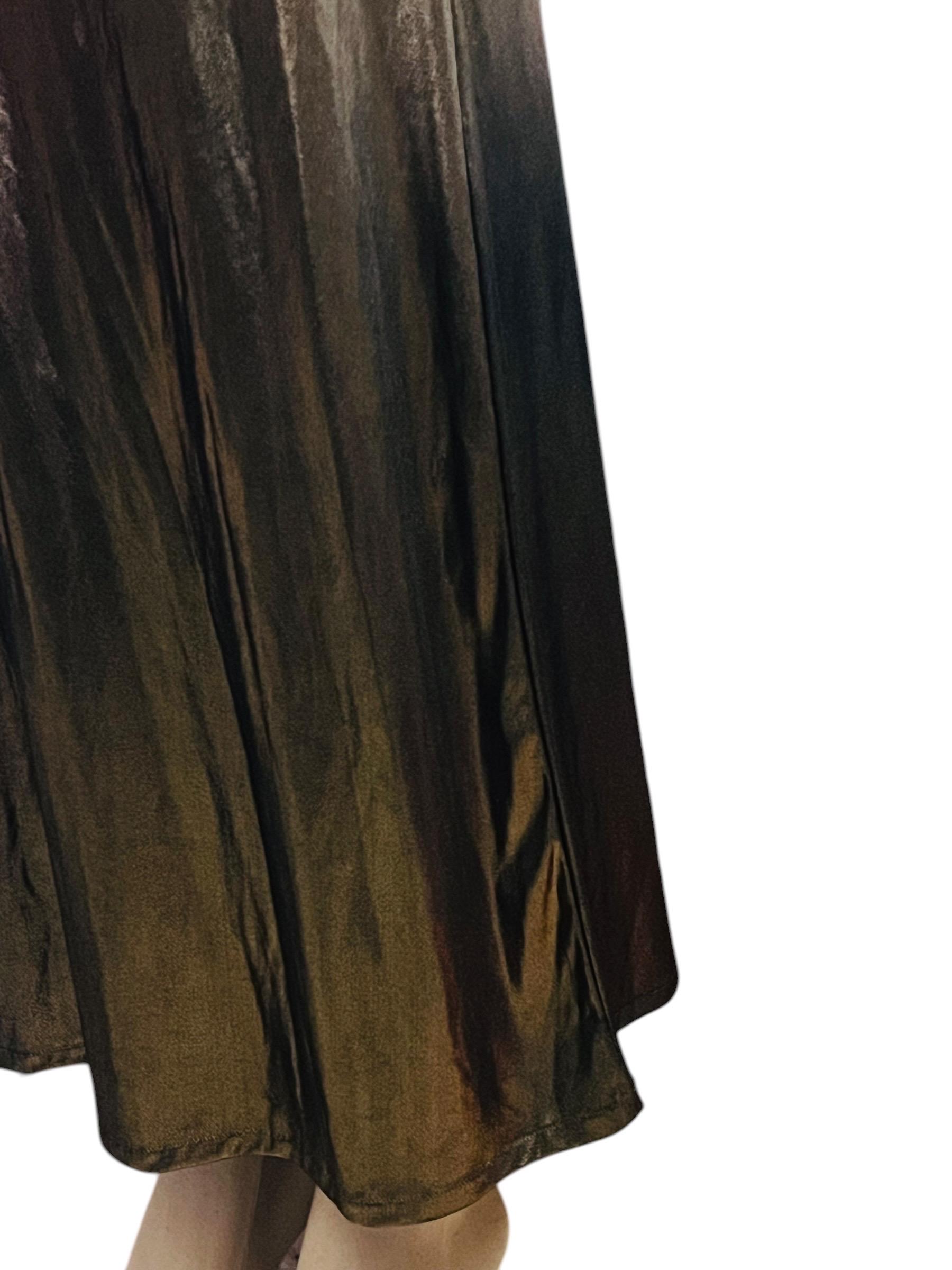 American Apparel Dark Gold Maxi Slip Dress, view 7