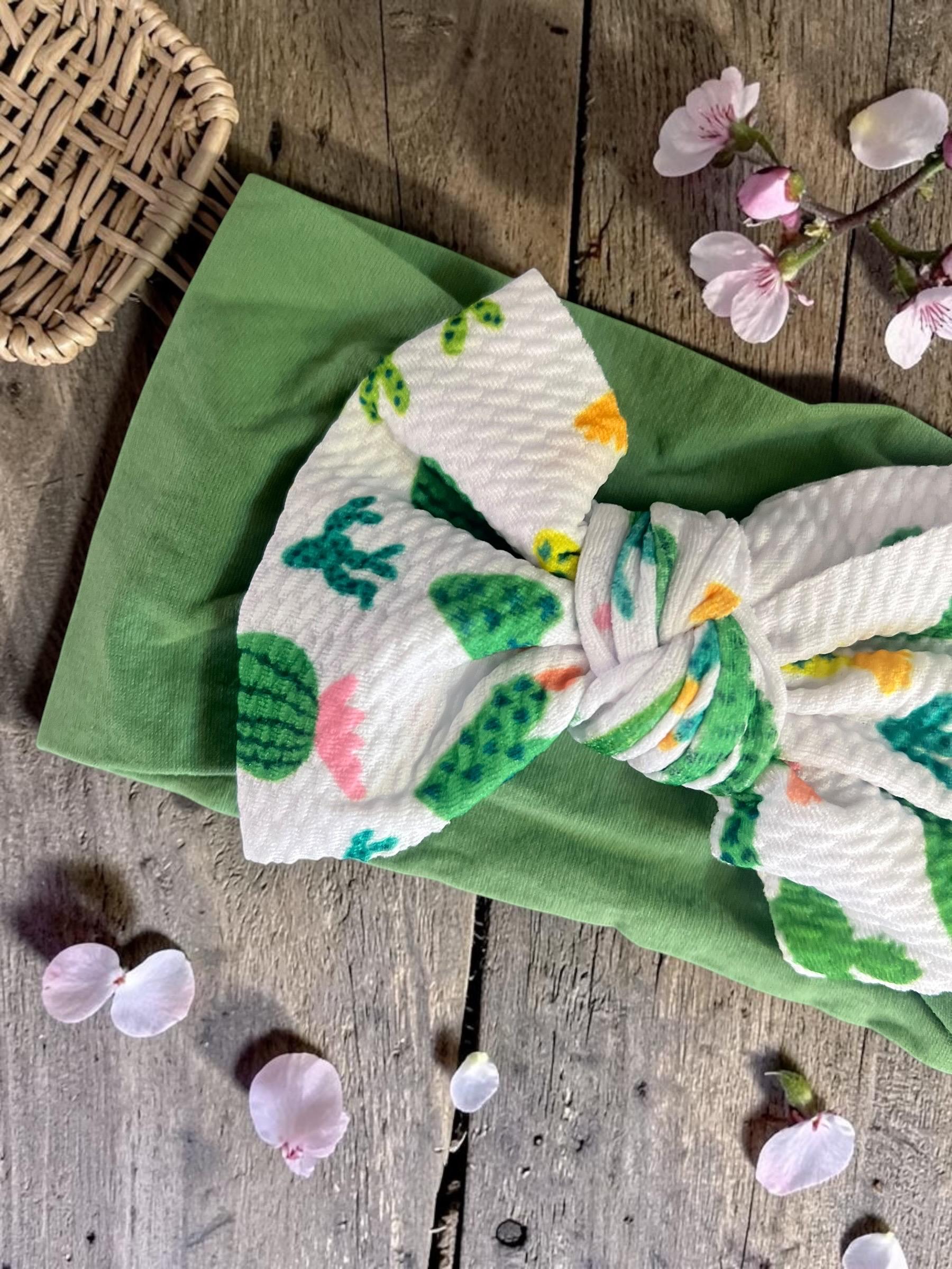 Baby and Toddler Oversized Cactus Bow Desert Blooms Headband, view 4
