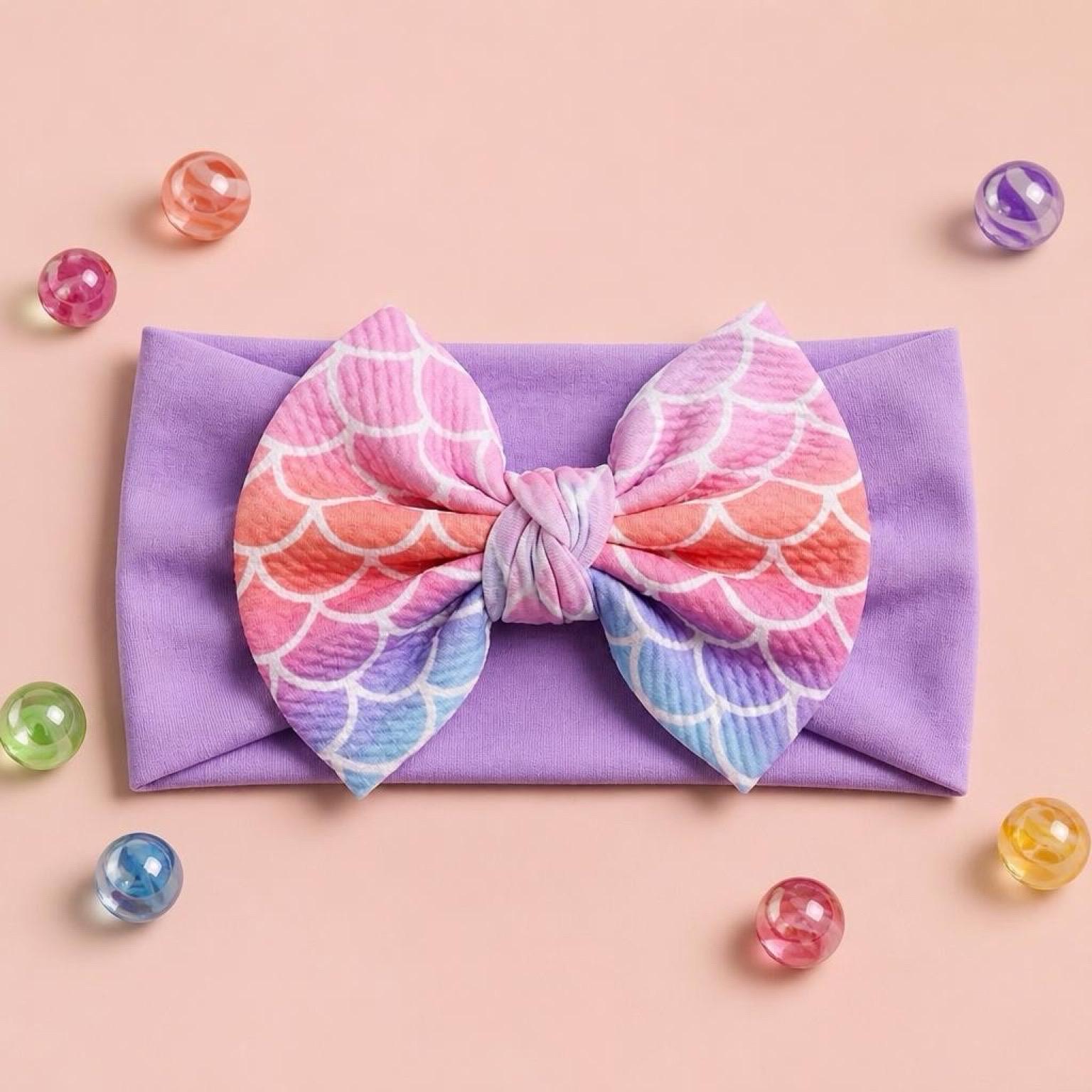 Baby and Toddler Oversized Mermaid Ombré Big Bow Headband, view 2