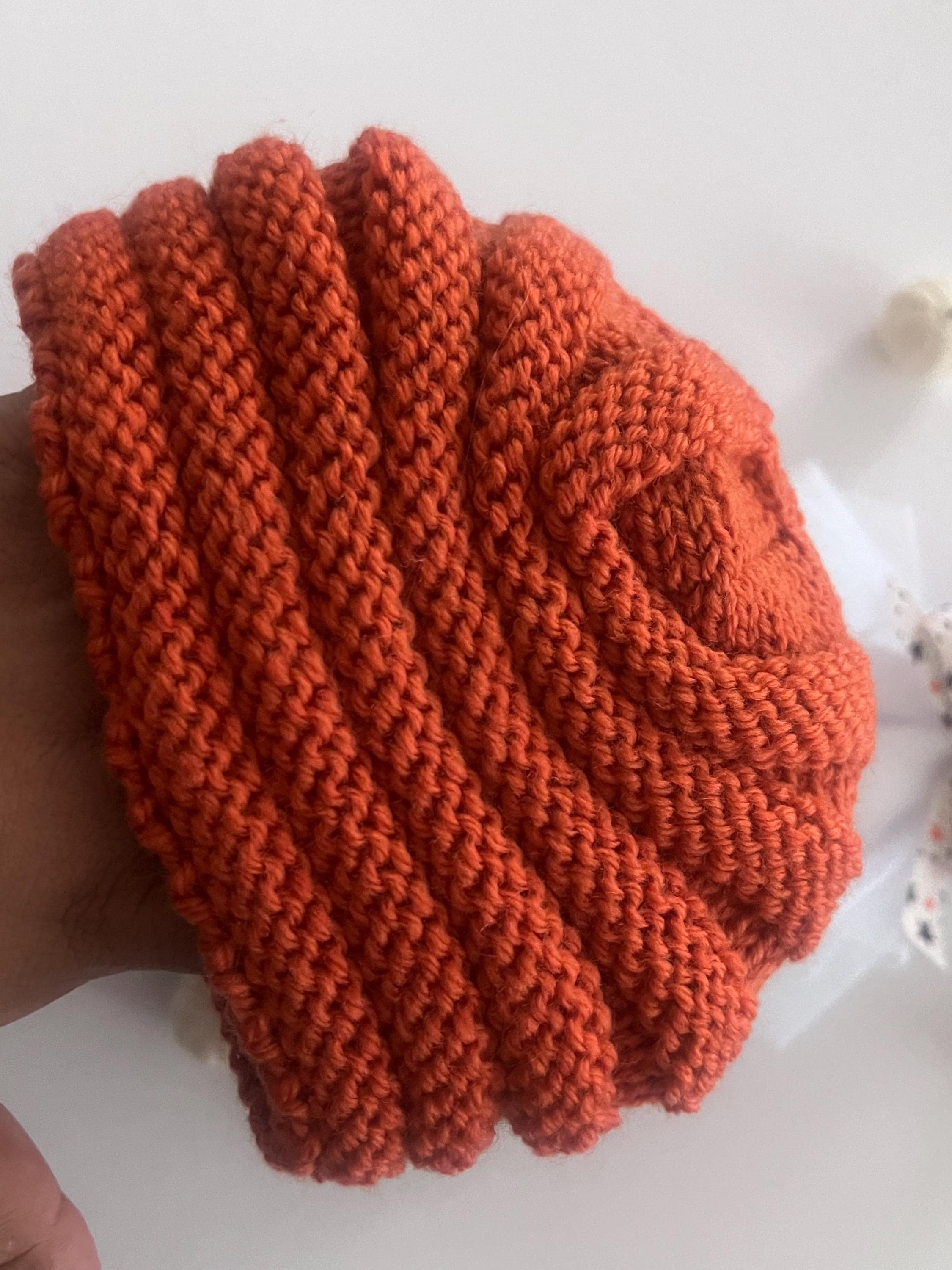 Baby Fall Halloween pumpkin and ghost knitted hair bow beanie, view 11