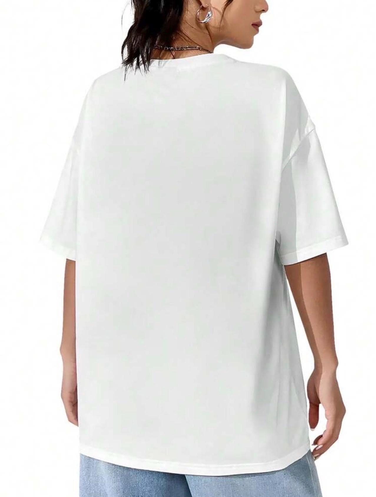 Back in My School Era Graphic Tee White Short Sleeve Cotton Top Teacher Student, view 7