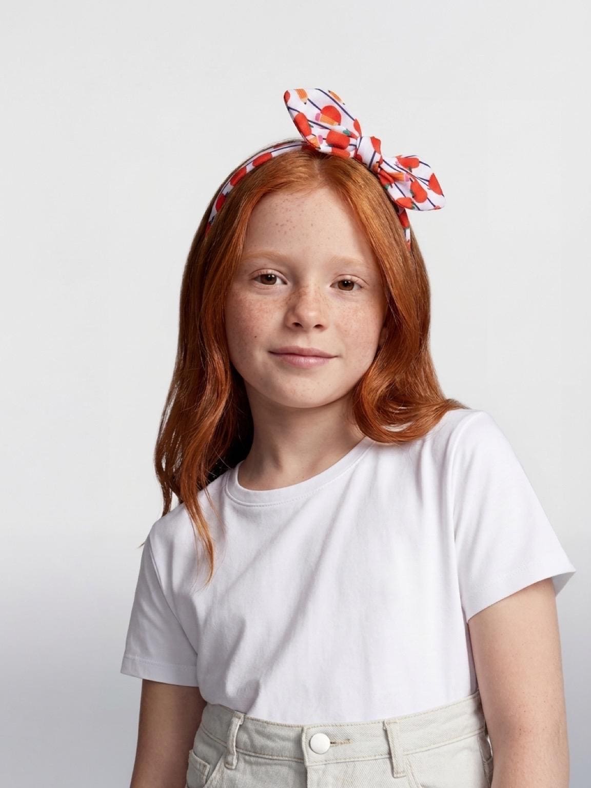 Back to School Bow Headband For Kids Apple and Pencil Print Knot Headband