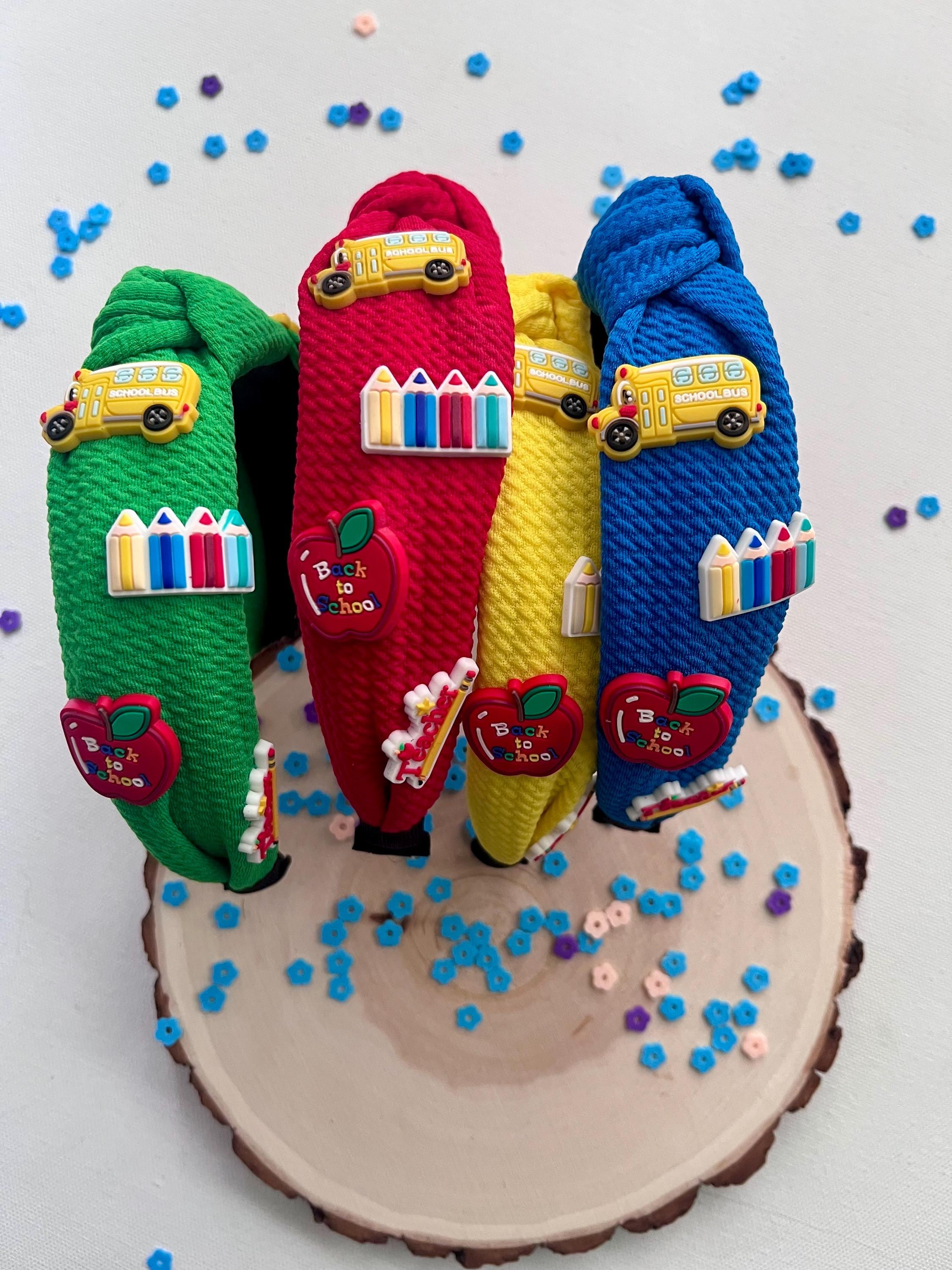 Back to school kids Knotted Charms Fsbric Headbands