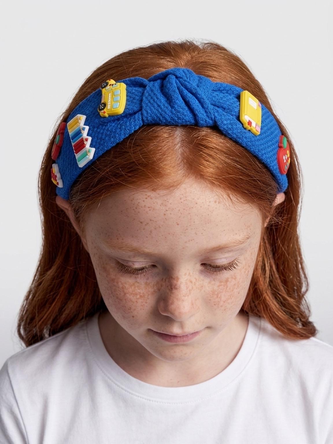 Back to school kids Knotted Charms Fsbric Headbands, view 2