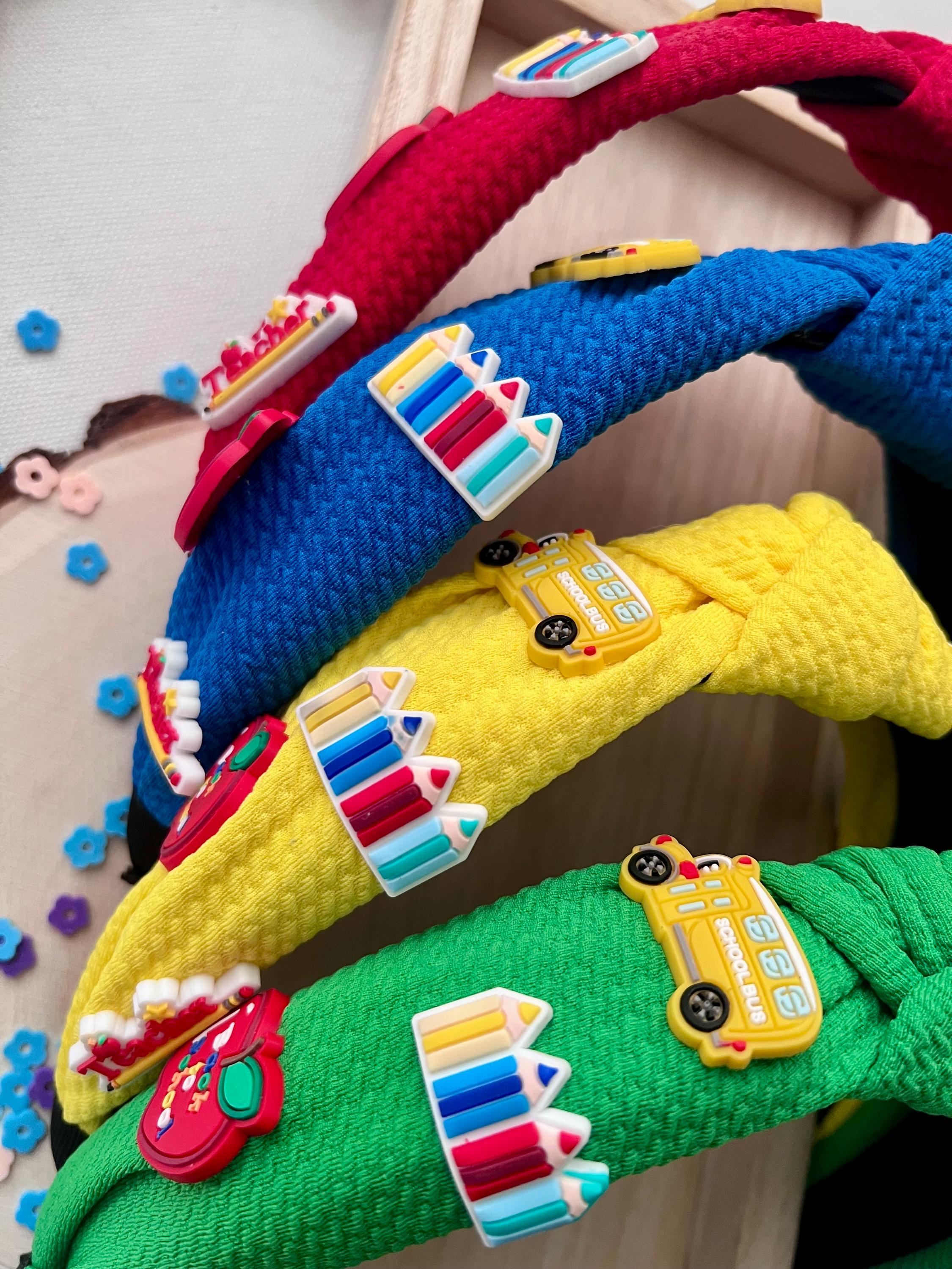 Back to school kids Knotted Charms Fsbric Headbands, view 4