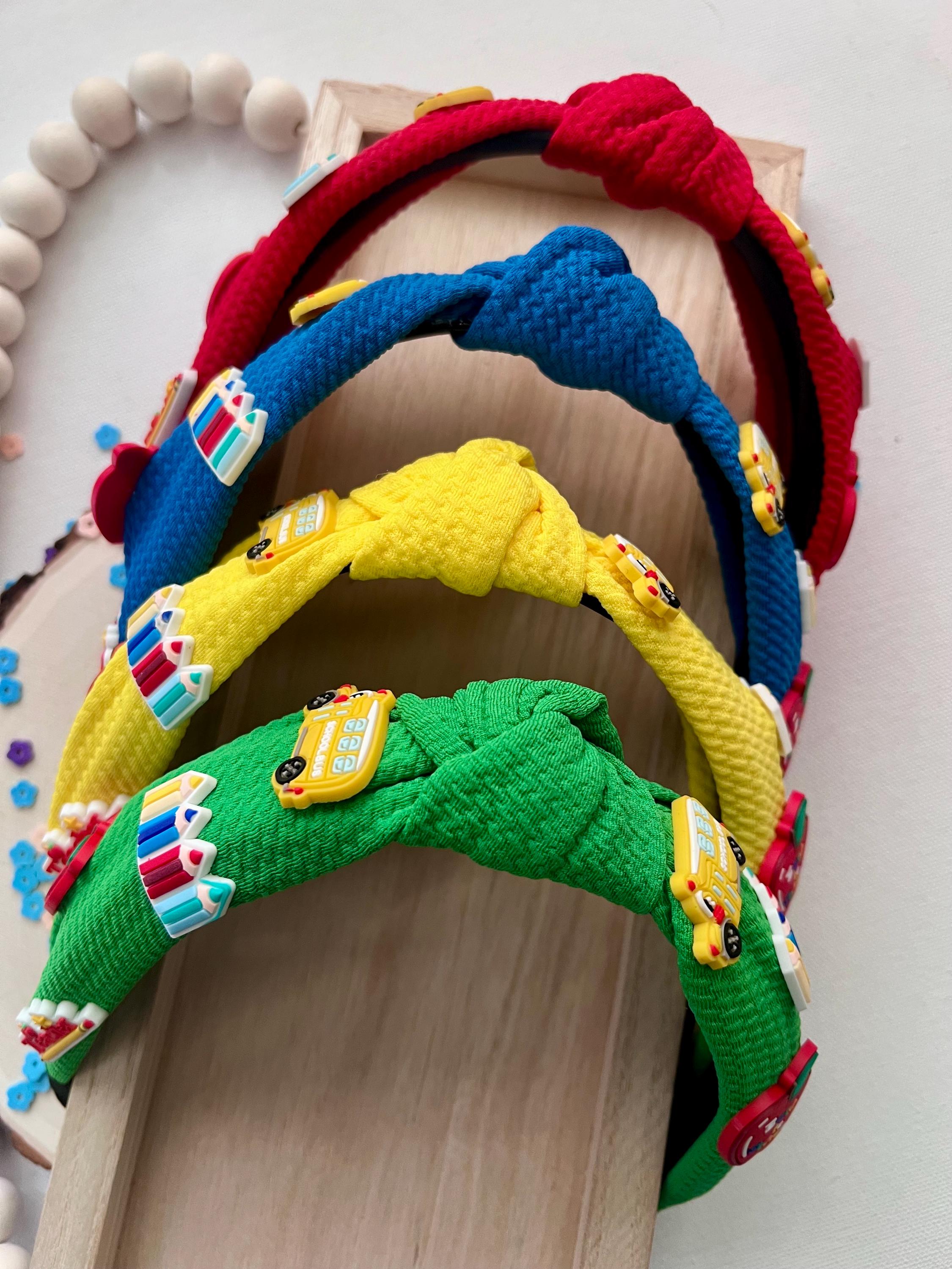 Back to school kids Knotted Charms Fsbric Headbands, view 5