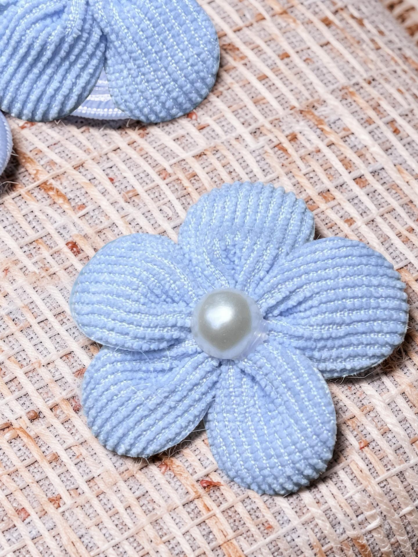 Blue Flower Pearl Kids Hair Clips - Set of 2, view 5